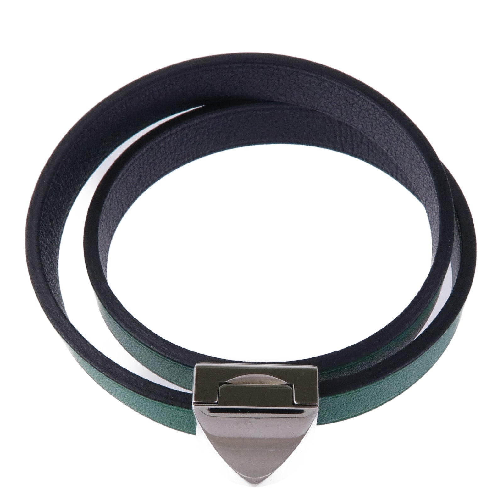 HERMES 【激減優惠】Swift皮革Medor Infini Double Tour Bracelet銀扣手鐲