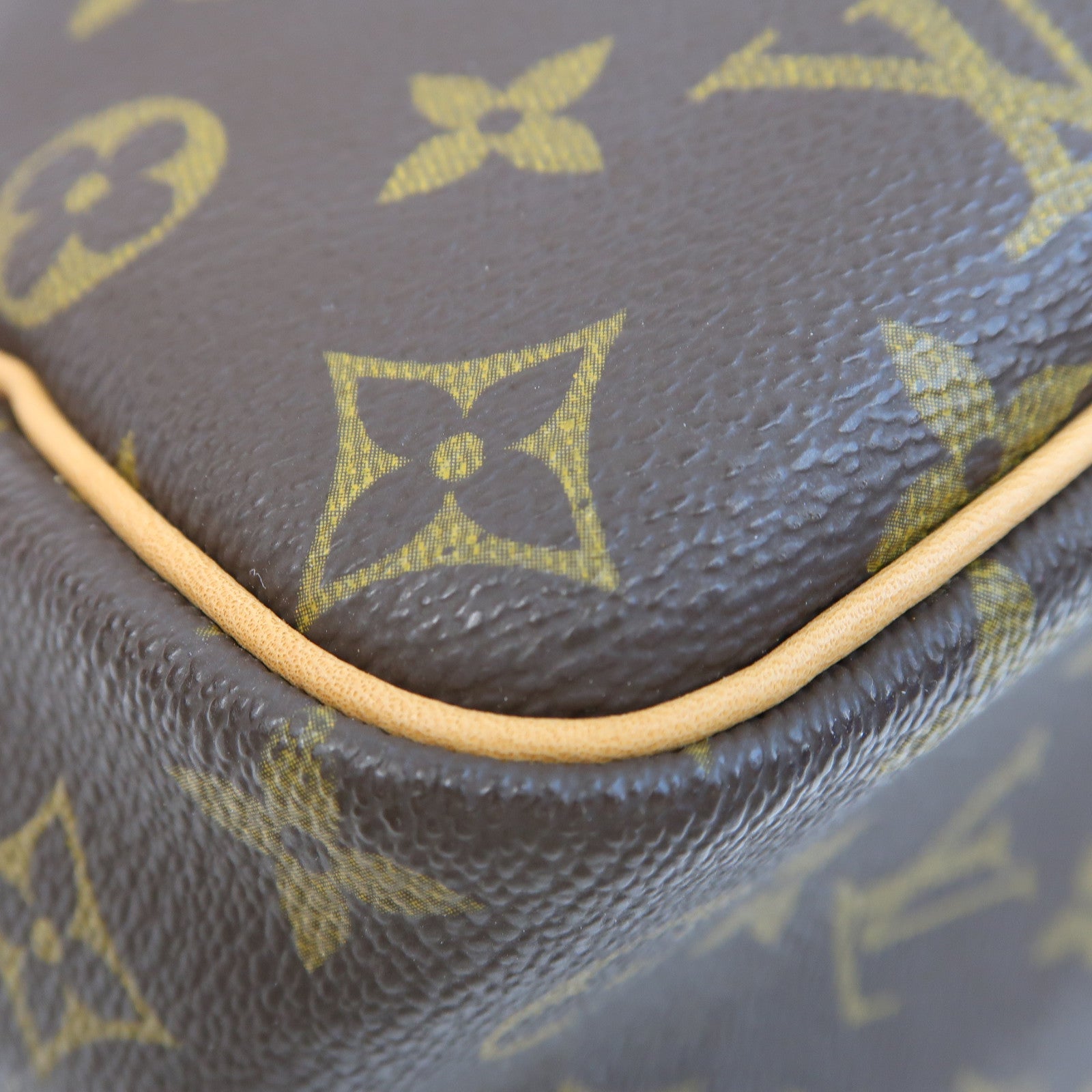 LOUIS VUITTON Monogram Deauville金扣手挽袋啡色