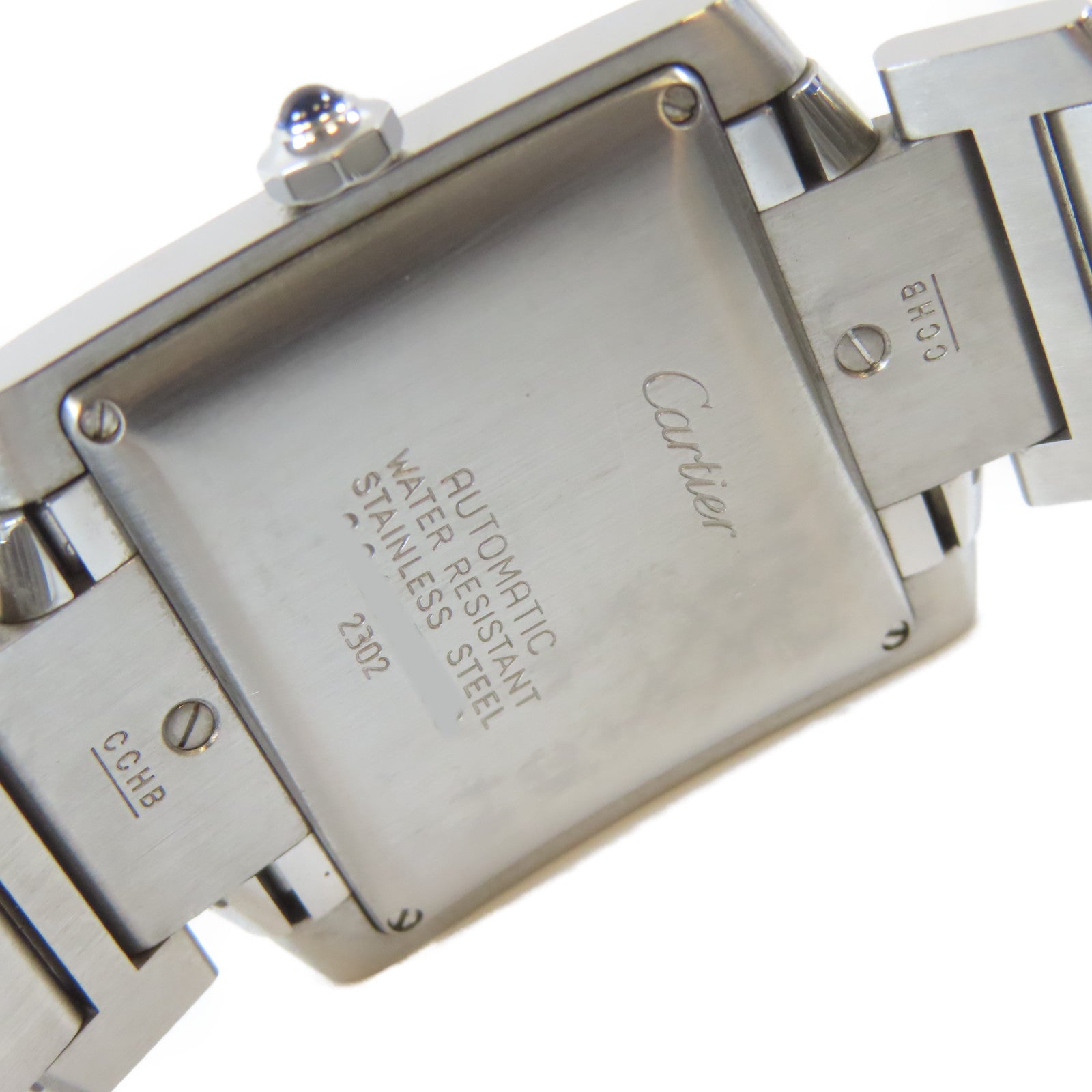 CARTIER Tank Francaise不鏽鋼手錶自動機芯白色#16.5cm