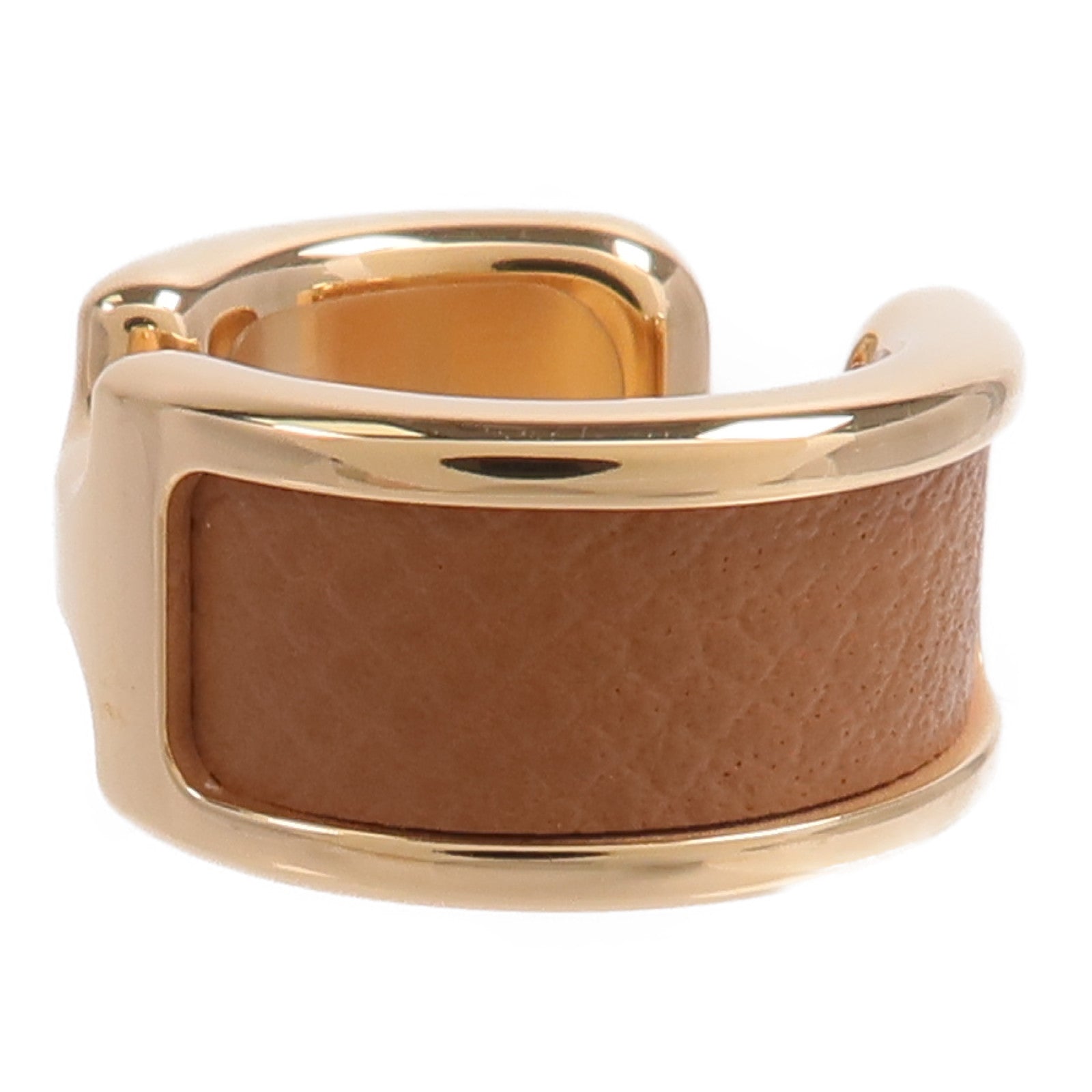 HERMES Metal/Madame皮革Olympe Ear Cuff耳環Gold