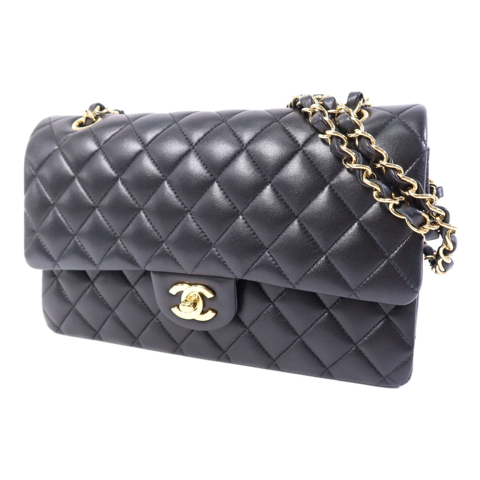 CHANEL 羊皮皮革Classic 25金扣鏈帶肩背袋