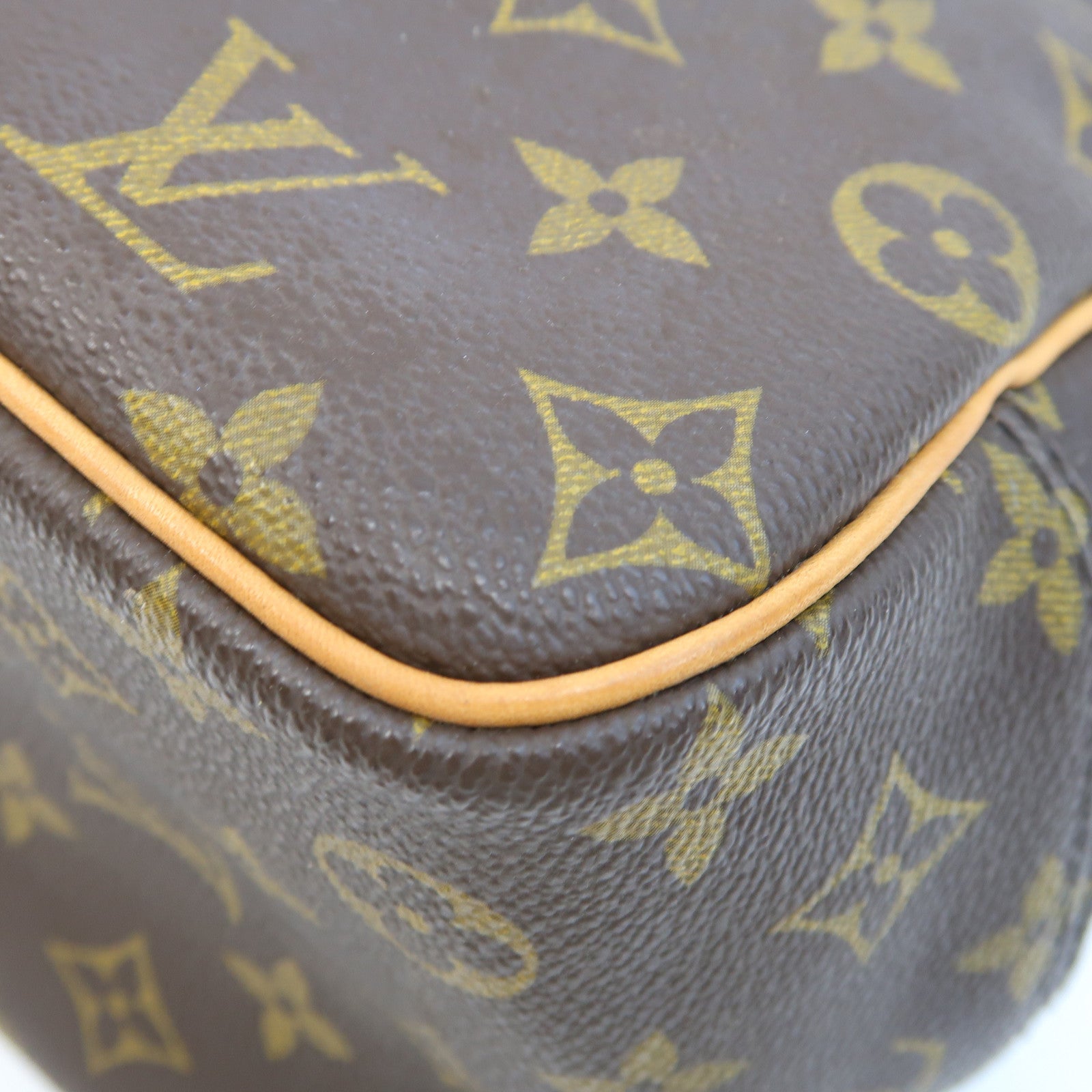 LOUIS VUITTON Monogram Deauville金扣手挽袋啡色