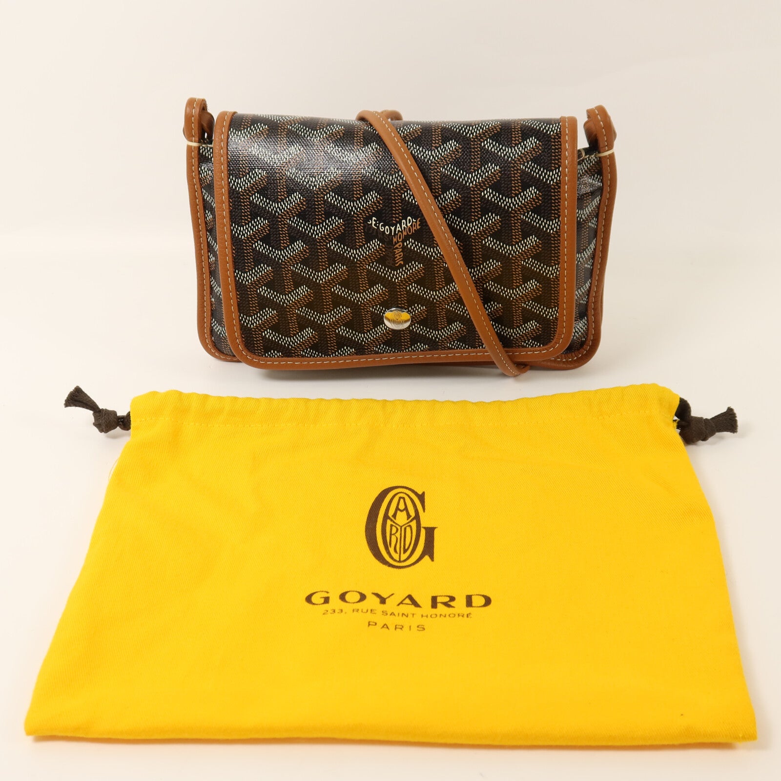 GOYARD 塗層帆布Plumet Pocket Wallet銀扣肩背袋