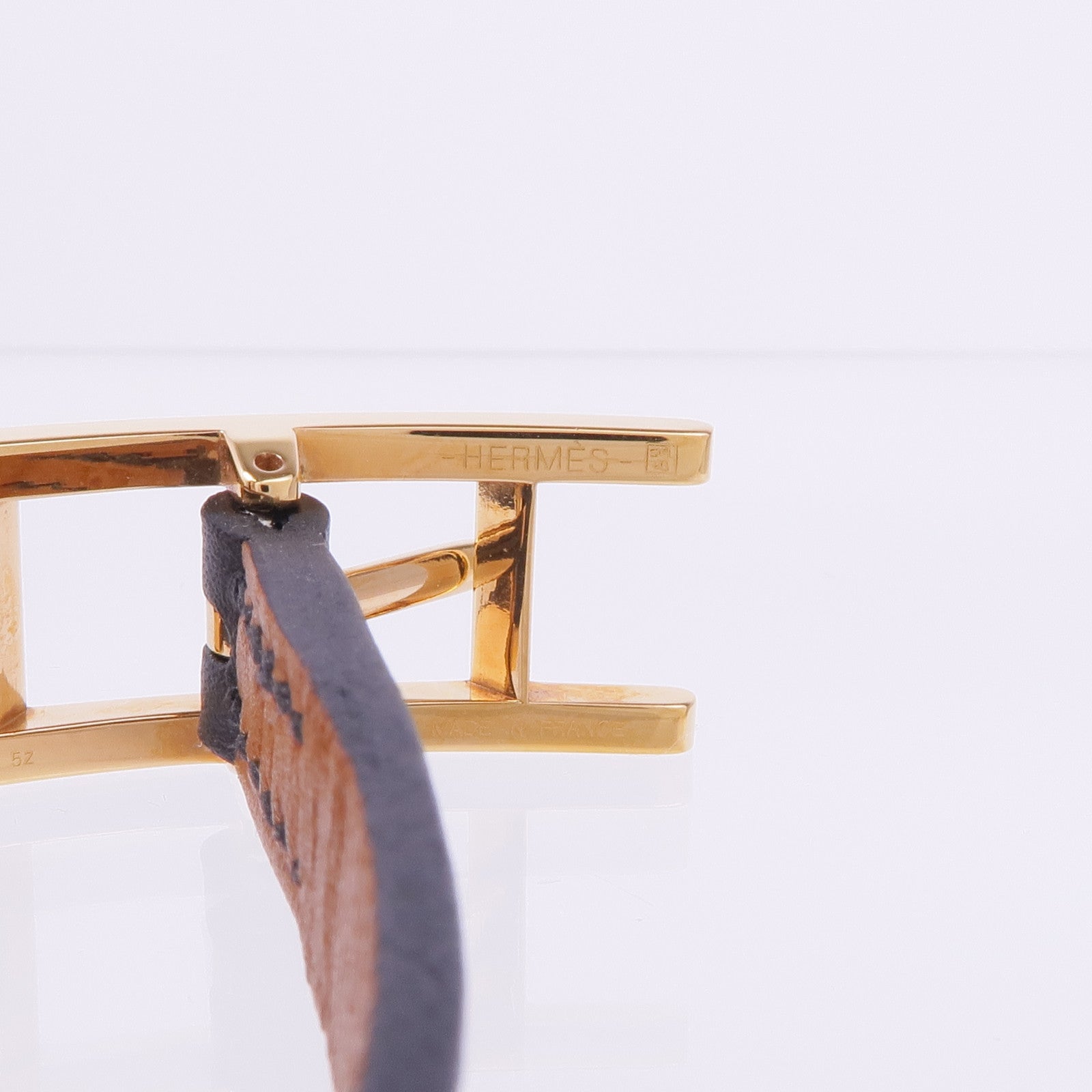 HERMES Swift皮革Behapi Bracelet金扣手帶Noir