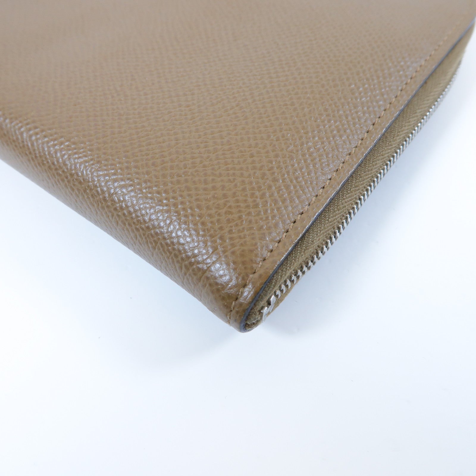 HERMES 【激減優惠】Epsom皮革Pouch Long Wallet銀扣長錢包啡色/藍色