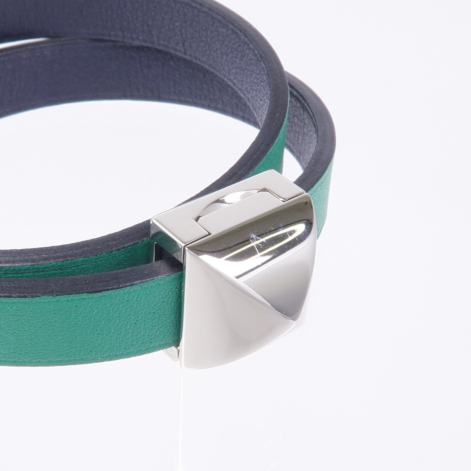 HERMES 【激減優惠】Swift皮革Medor Infini Double Tour Bracelet銀扣手鐲