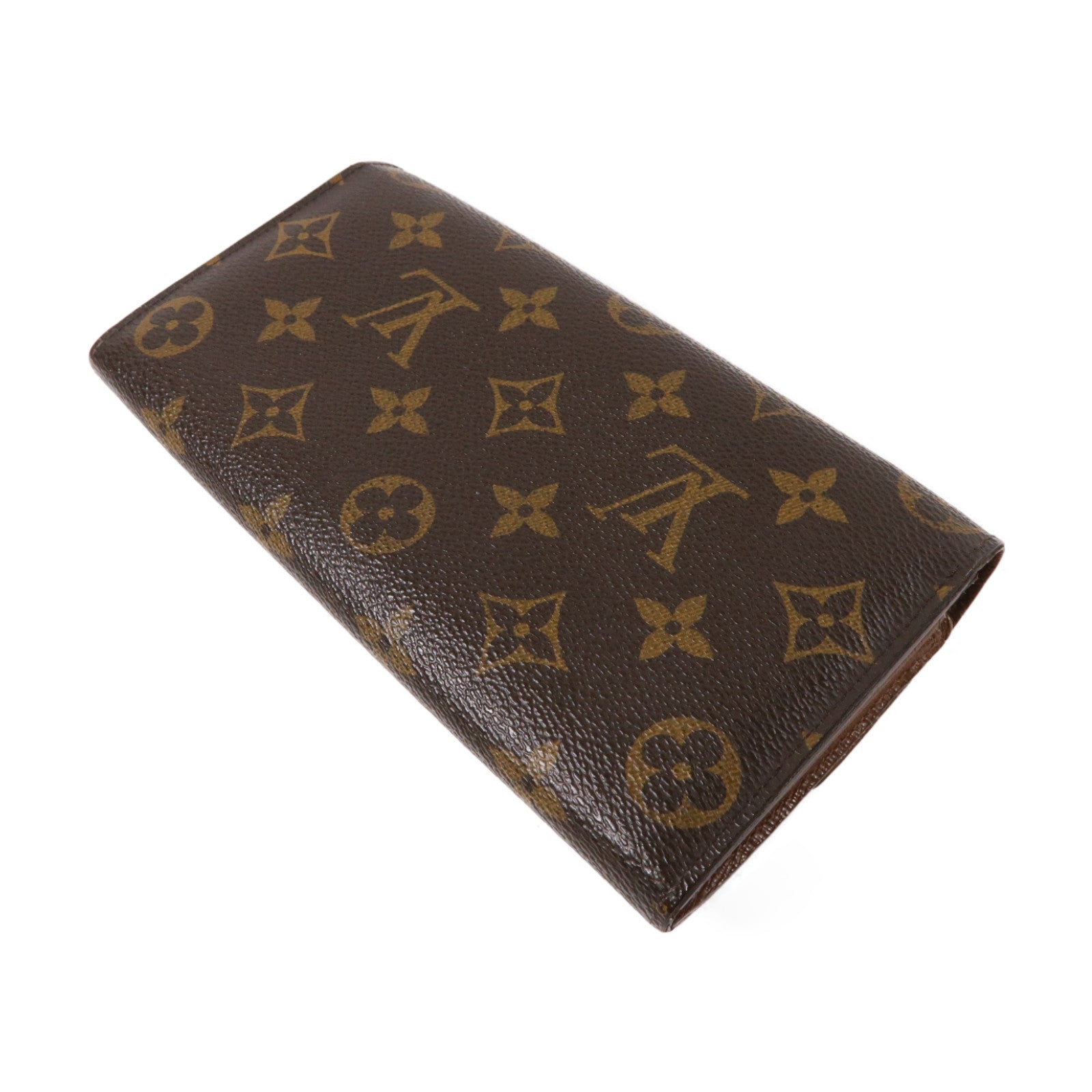 LOUIS VUITTON Monogram Long Wallet金扣長錢包啡色