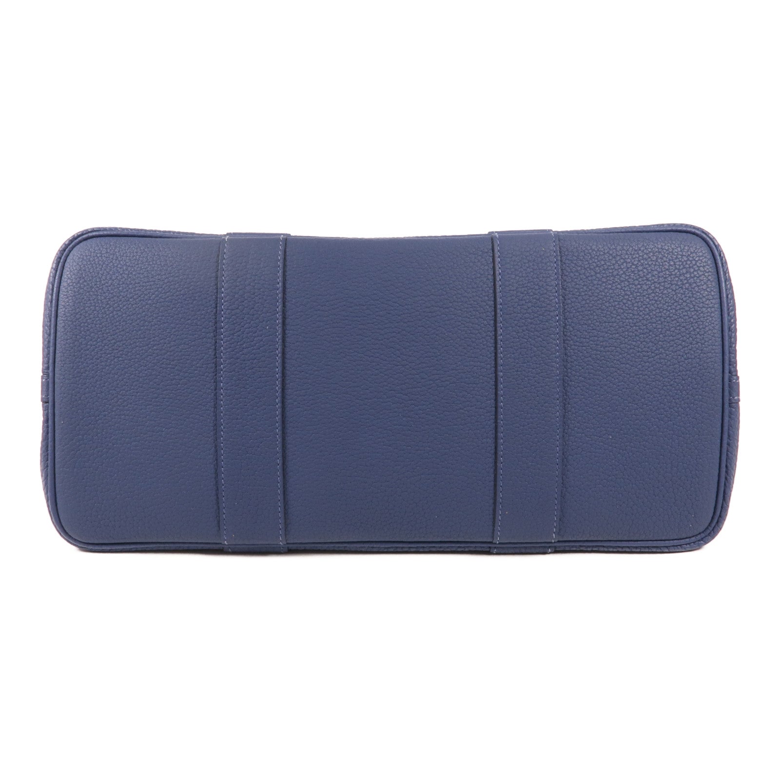 HERMES Negonda皮革Garden Party PM銀扣手挽袋Bleu Agate