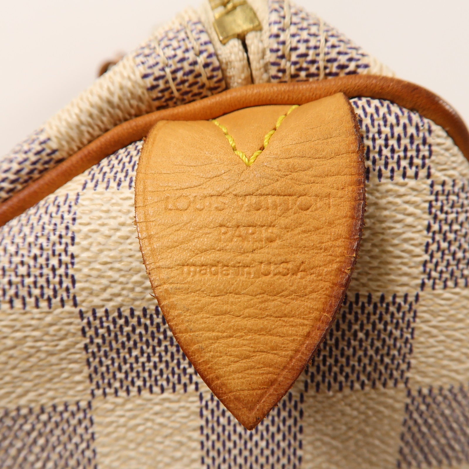 LOUIS VUITTON 【激減優惠】Damier Azur Speedy 30金扣手挽袋米色