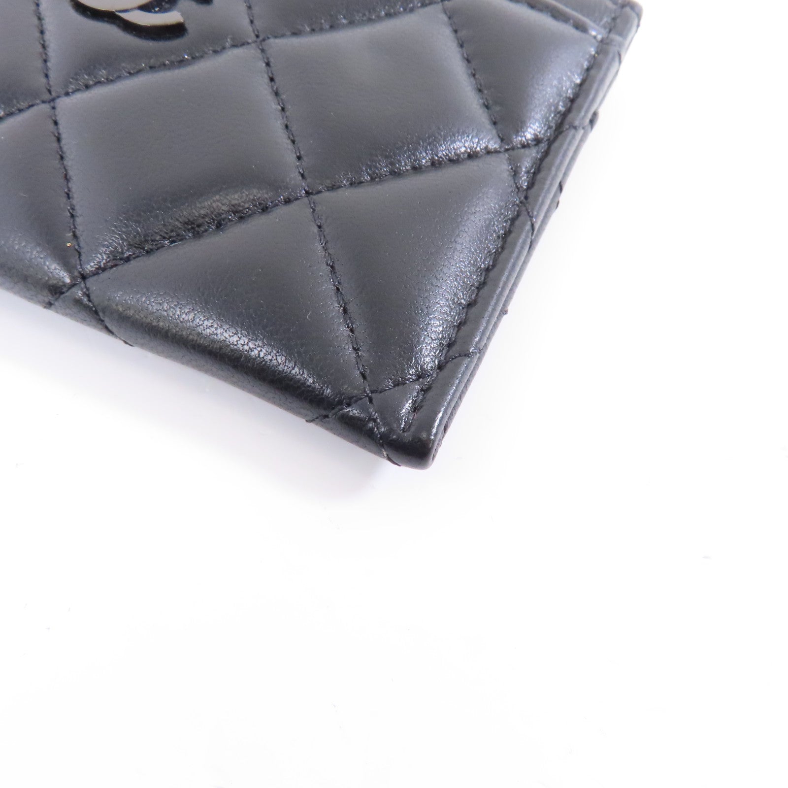 CHANEL 菱格羊皮皮革Card Case卡片套黑色
