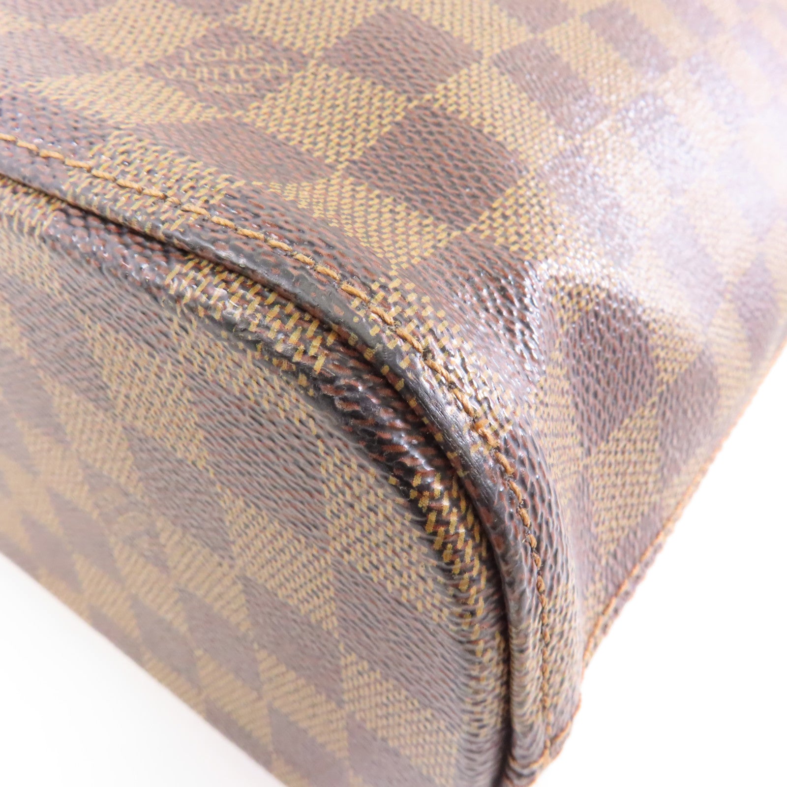 LOUIS VUITTON Damier Vavin GM金扣手挽袋棕色