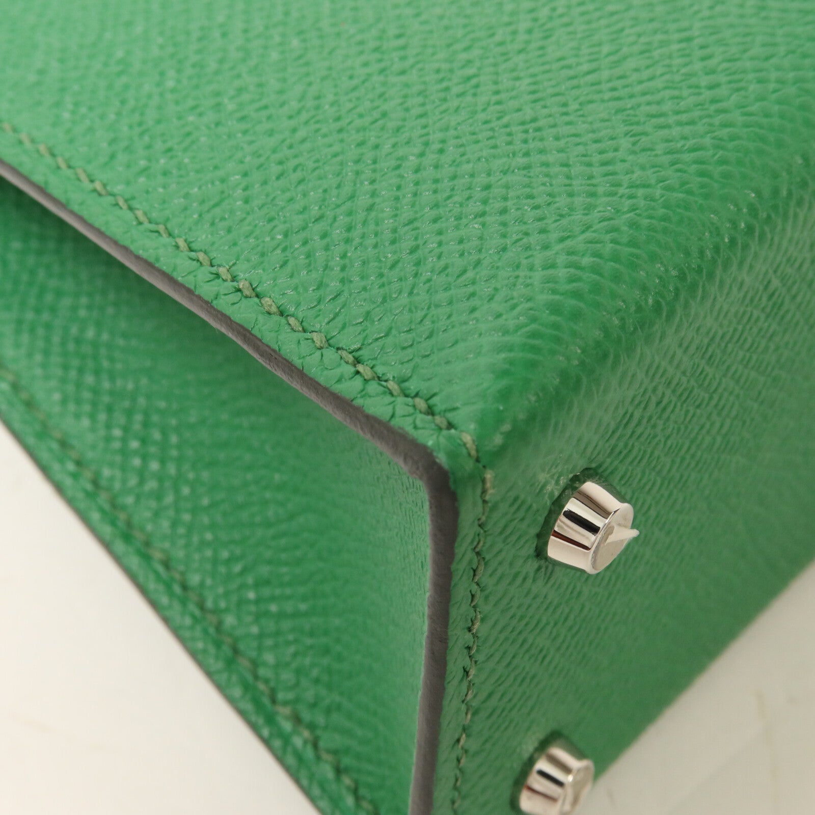 HERMES Epsom皮革Mini Kelly II手挽肩背兩用袋Cactus/PailleCactus/Paille