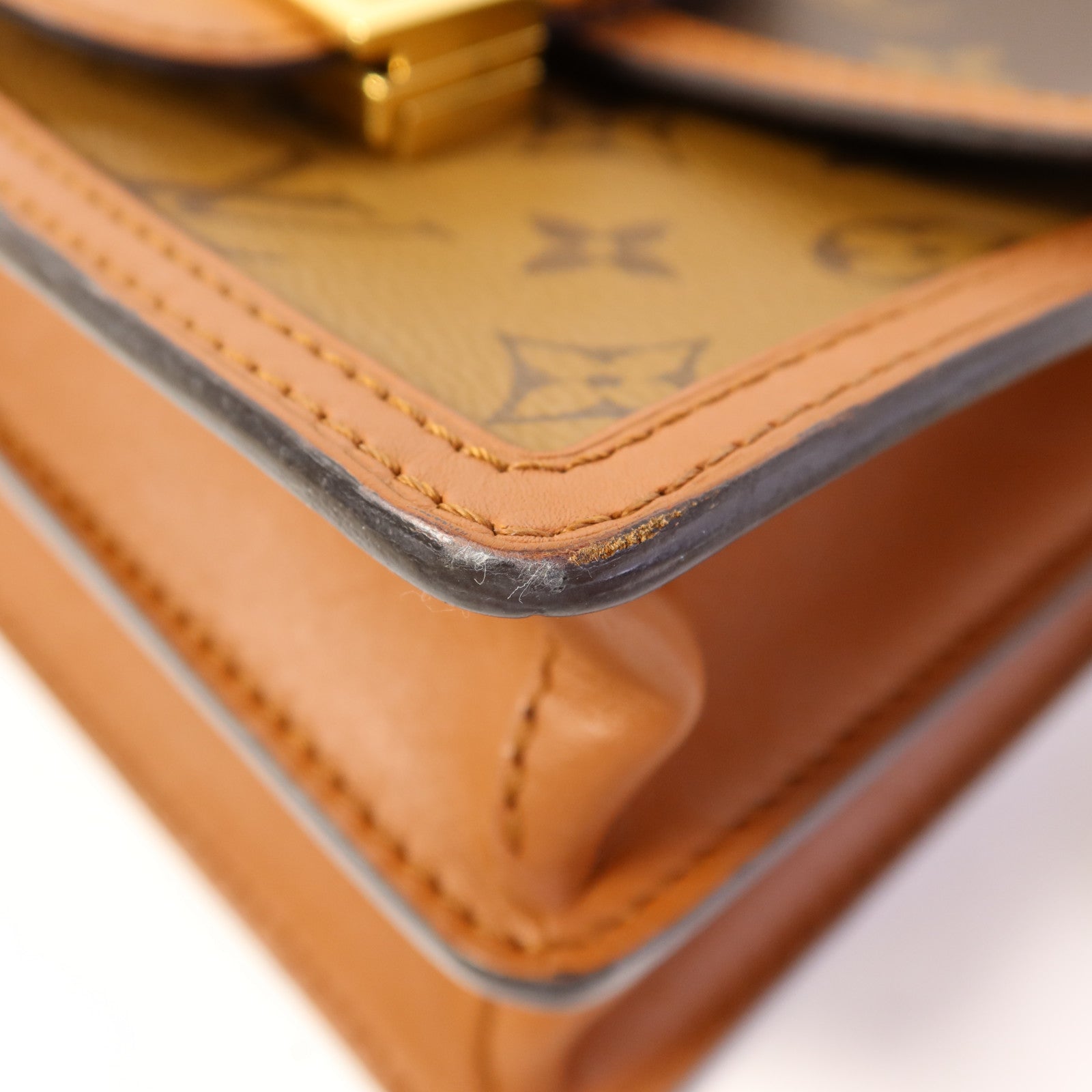 LOUIS VUITTON Monogram Reverse Mini Dauphine金扣肩背袋