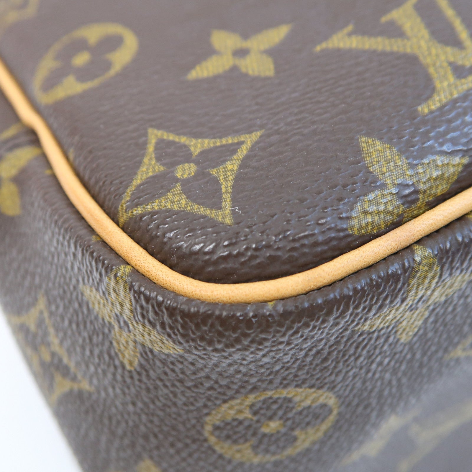 LOUIS VUITTON Monogram Deauville金扣手挽袋啡色