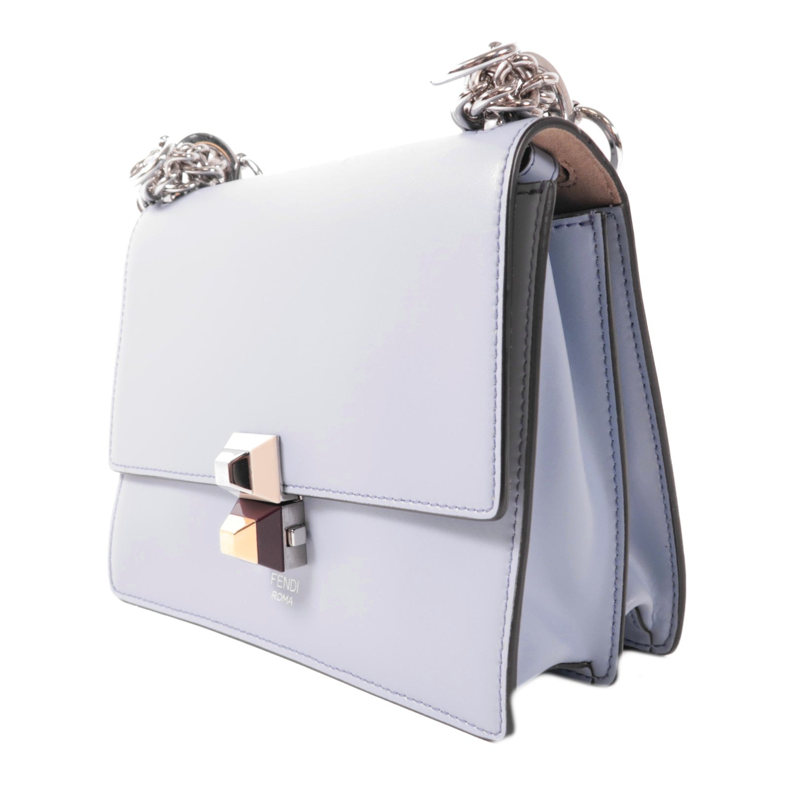 FENDI 【激減優惠】羊皮皮革Kan I銀扣肩背袋