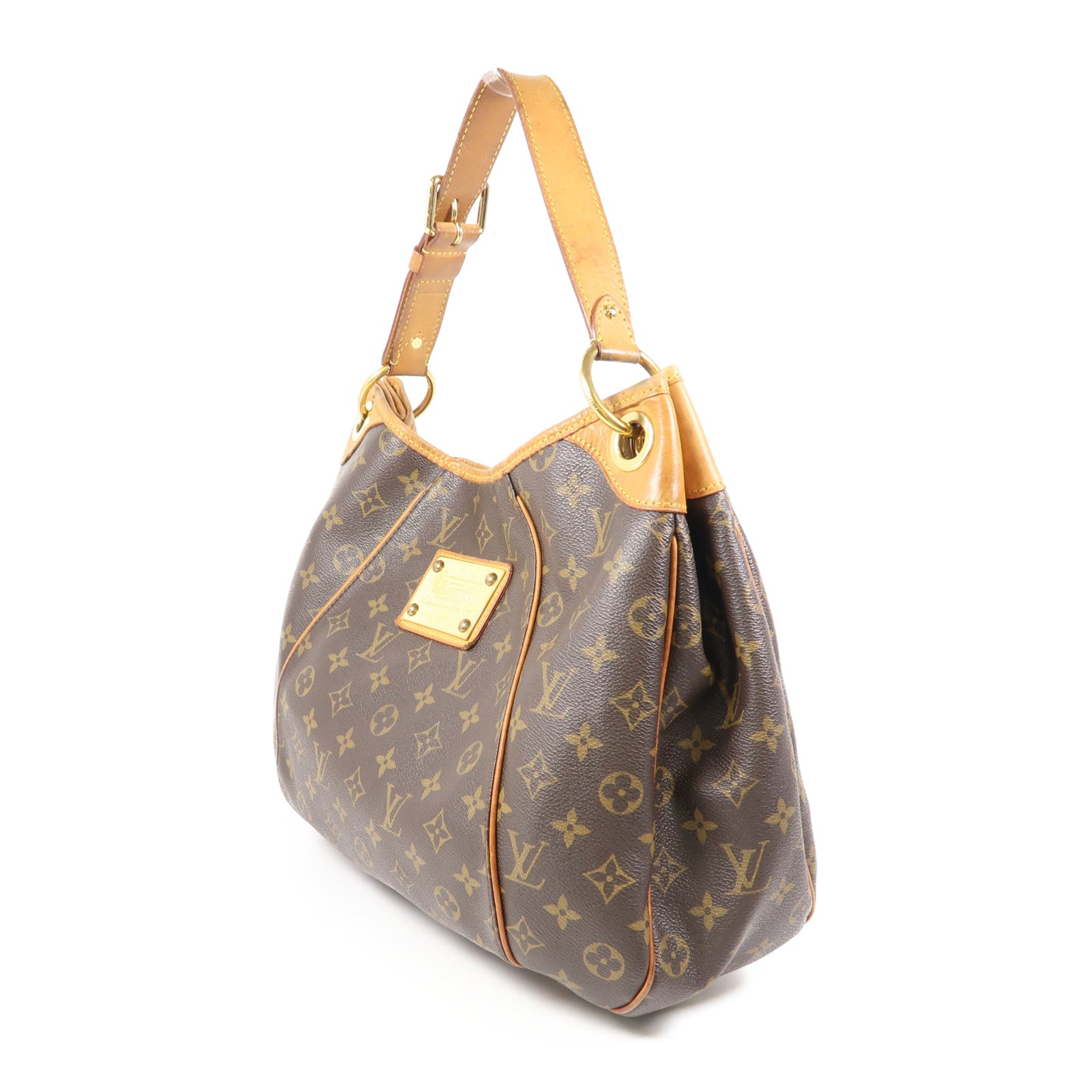 LOUIS VUITTON Monogram Galliera PM金扣肩背袋棕色