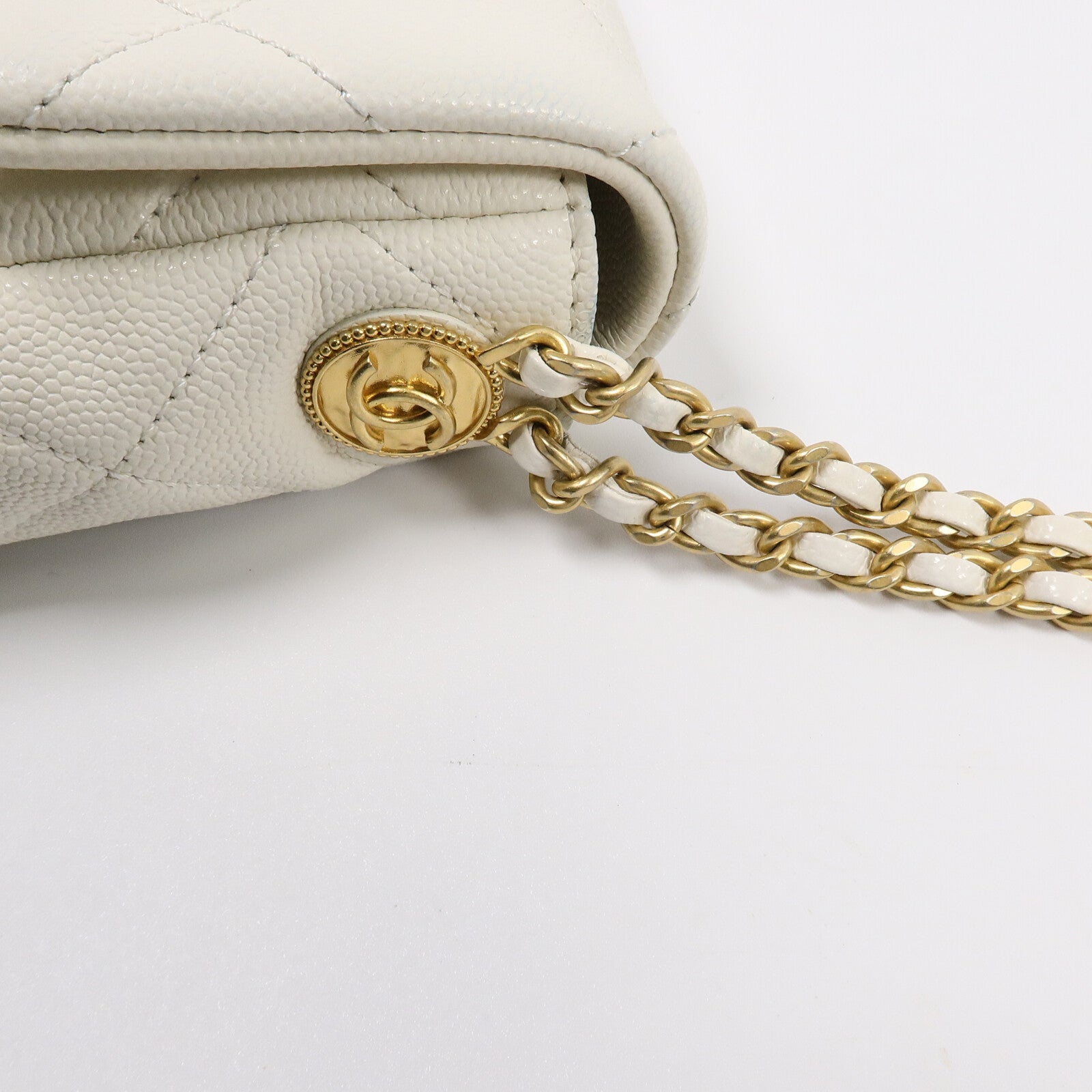 CHANEL 牛皮皮革Mini Coins Flap鏈帶肩背袋
