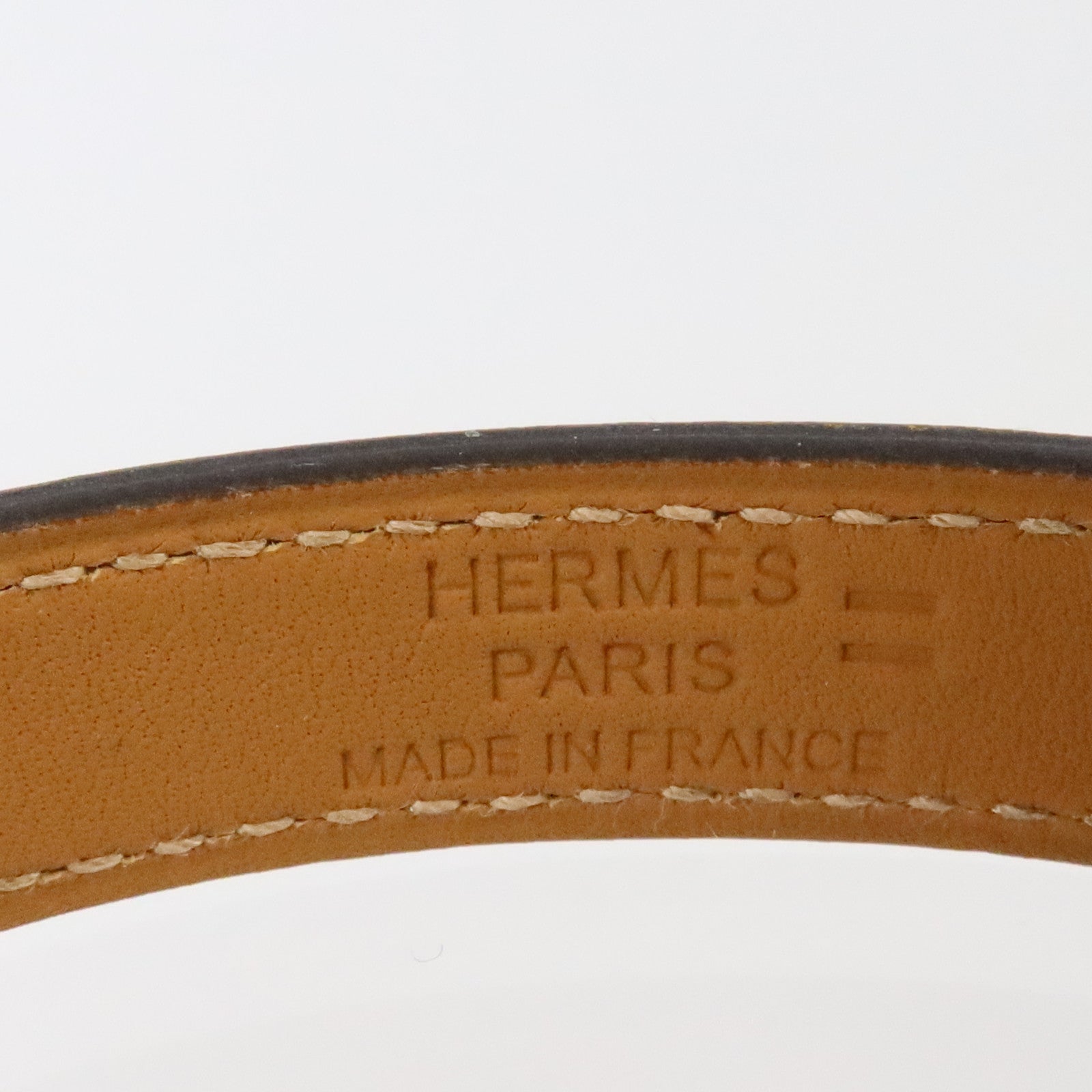 HERMES 蜥蜴皮革Kelly Double Tour Bracelet金扣手鏈Natura