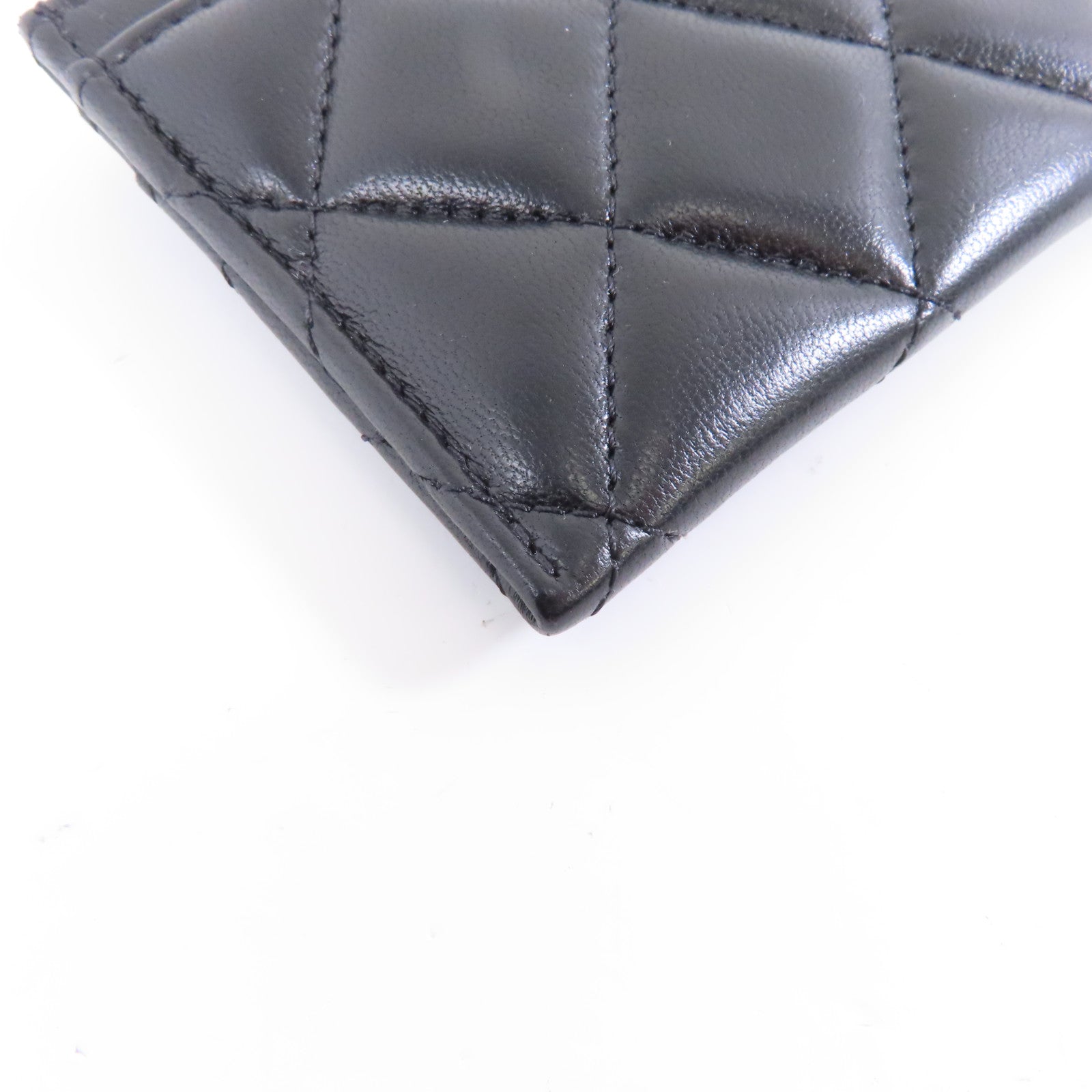 CHANEL 菱格羊皮皮革Card Case卡片套黑色