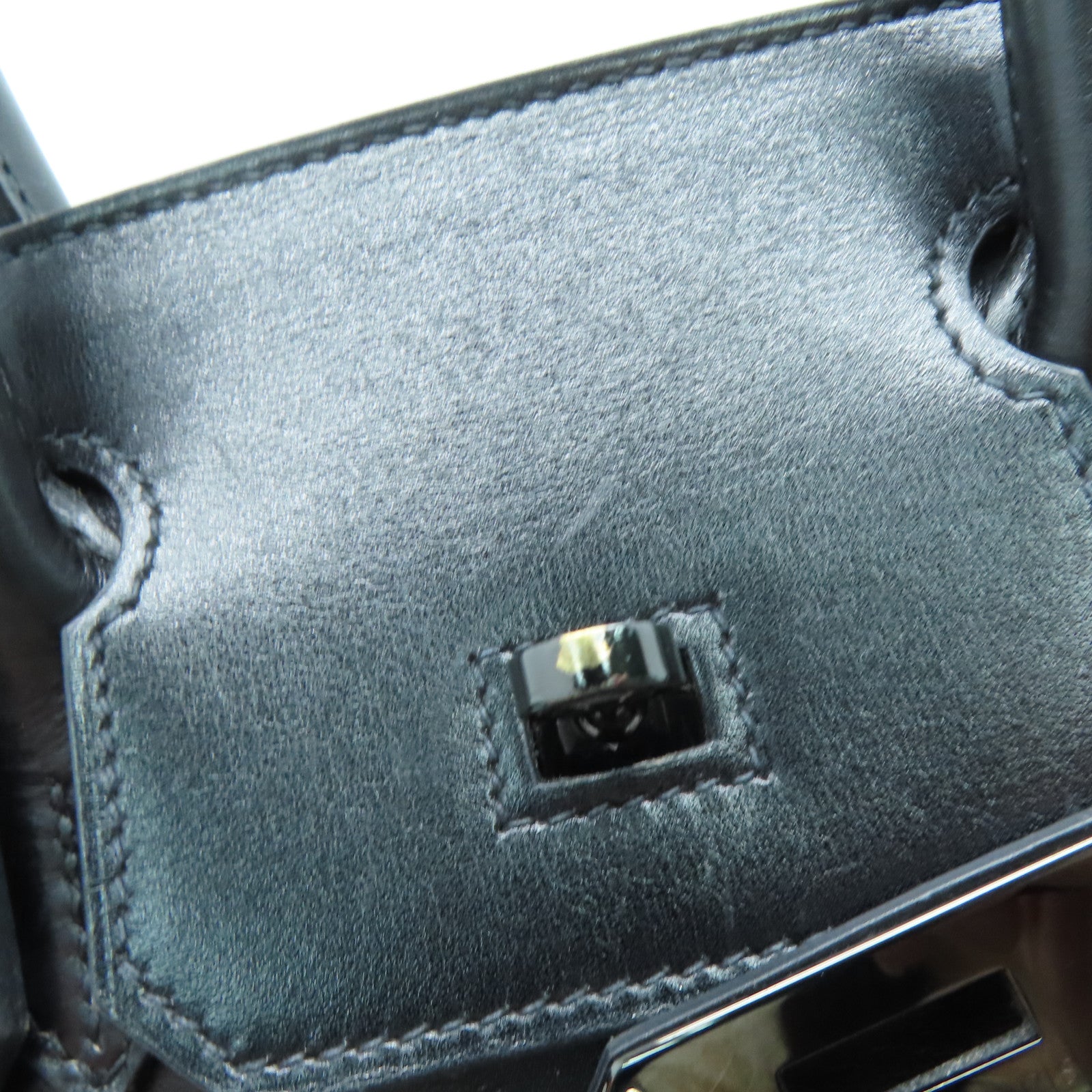 HERMES Box Calf皮革Birkin 30 So Black手挽袋黑色