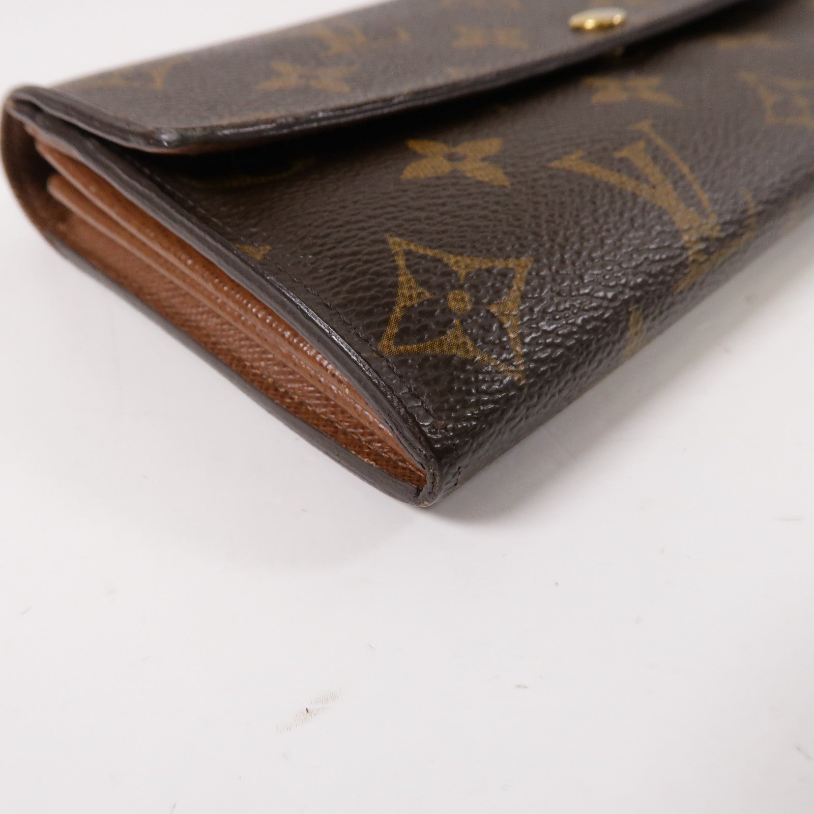 LOUIS VUITTON Monogram Long Wallet金扣長錢包啡色