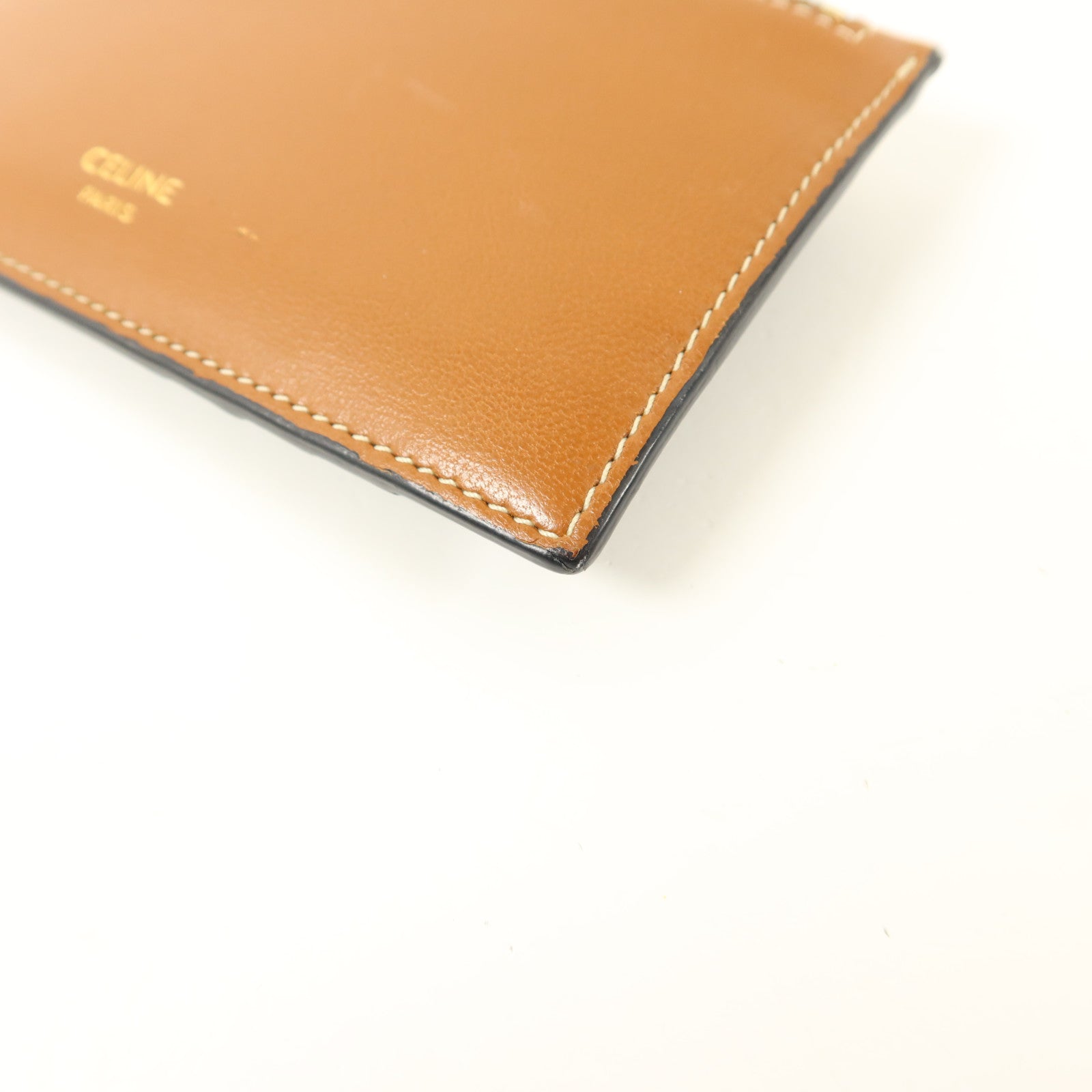 CELINE 塗層帆布/牛皮皮革Zipped Compact Card Holder卡片套