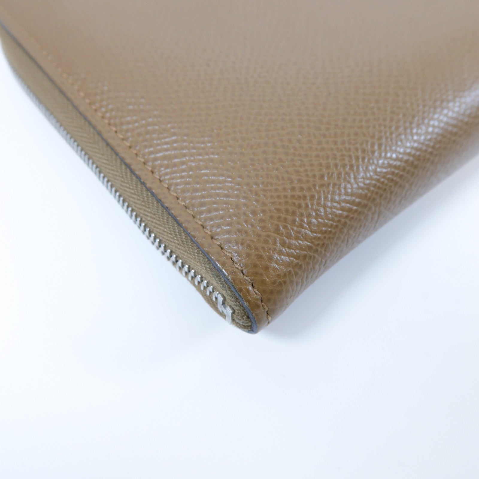 HERMES 【激減優惠】Epsom皮革Pouch Long Wallet銀扣長錢包啡色/藍色