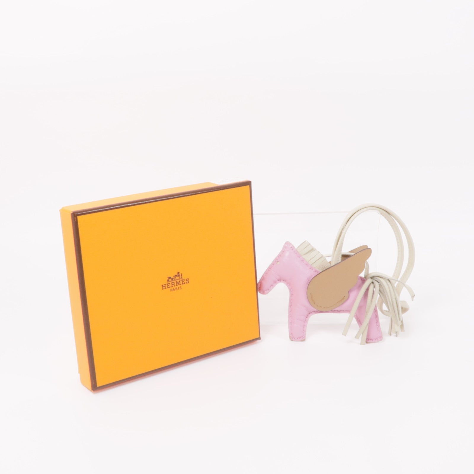 HERMES 【激減優惠】Milo皮革/Swift皮革Rodeo Pegase PM掛飾Mauve Sylvestre