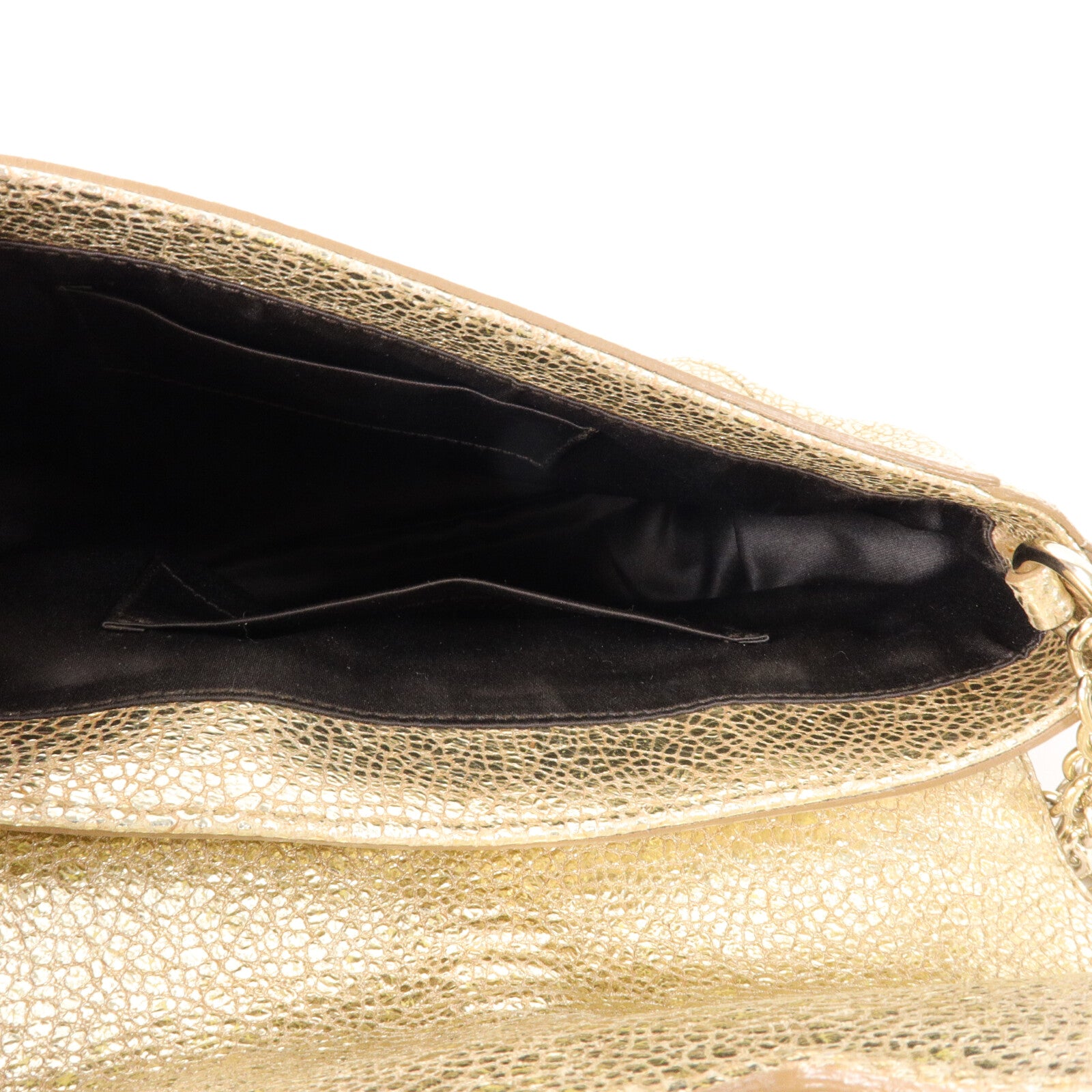 YVES SAINT LAURENT 牛皮皮革Shearling Flap Chain Shoulder Bag鏈帶肩背袋
