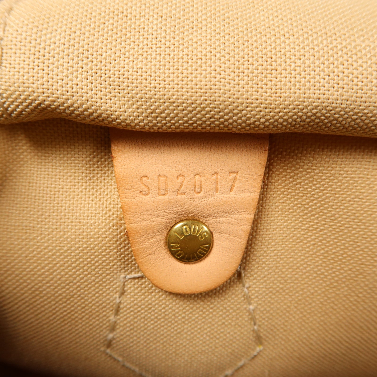 LOUIS VUITTON 【激減優惠】Damier Azur Speedy 30金扣手挽袋米色