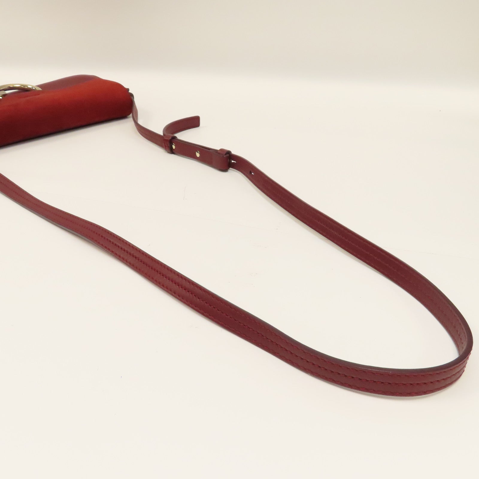Chloe 【激減優惠】麂皮皮革/牛皮皮革Faye Shoulder Bag金扣肩背袋紅色