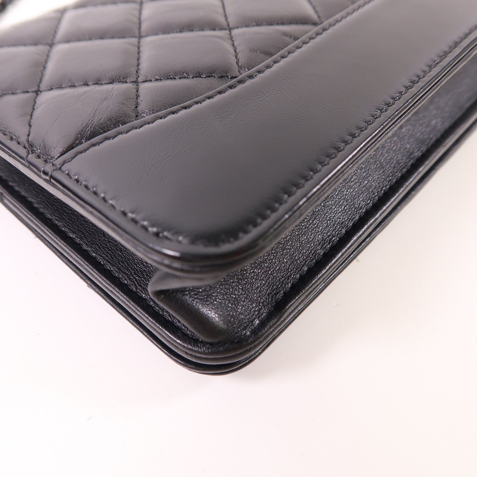 CHANEL 牛皮皮革Gabrielle WOC鏈帶肩背袋