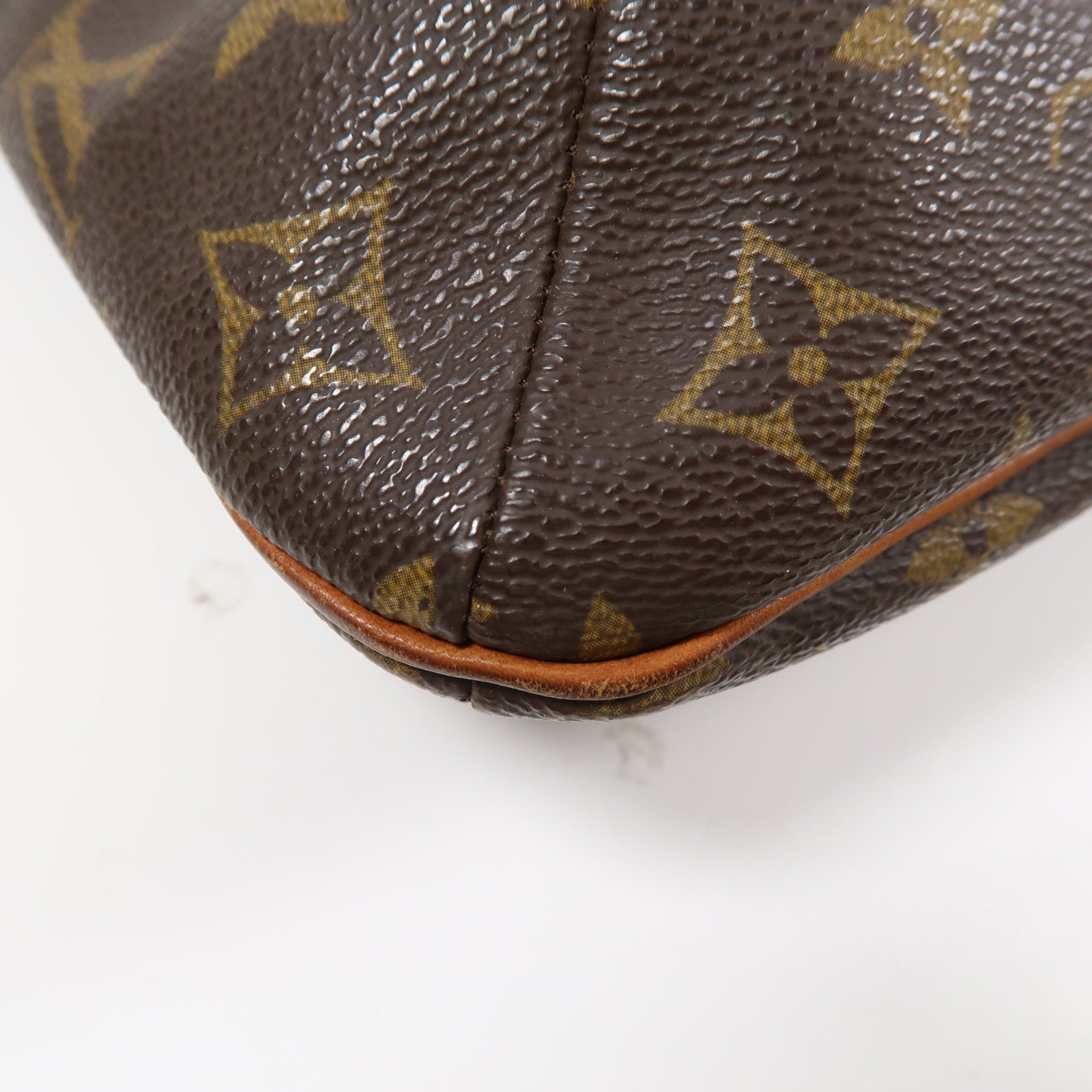 LOUIS VUITTON Monogram Neverfull MM金扣手挽袋啡色