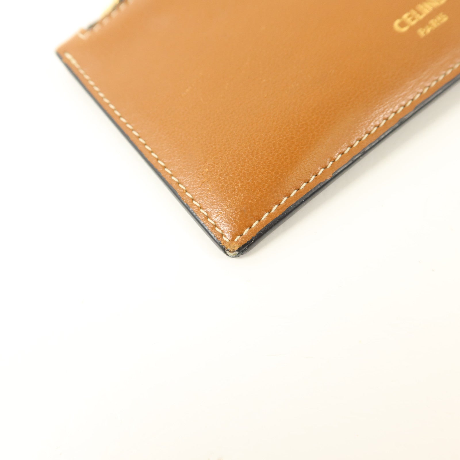 CELINE 塗層帆布/牛皮皮革Zipped Compact Card Holder卡片套
