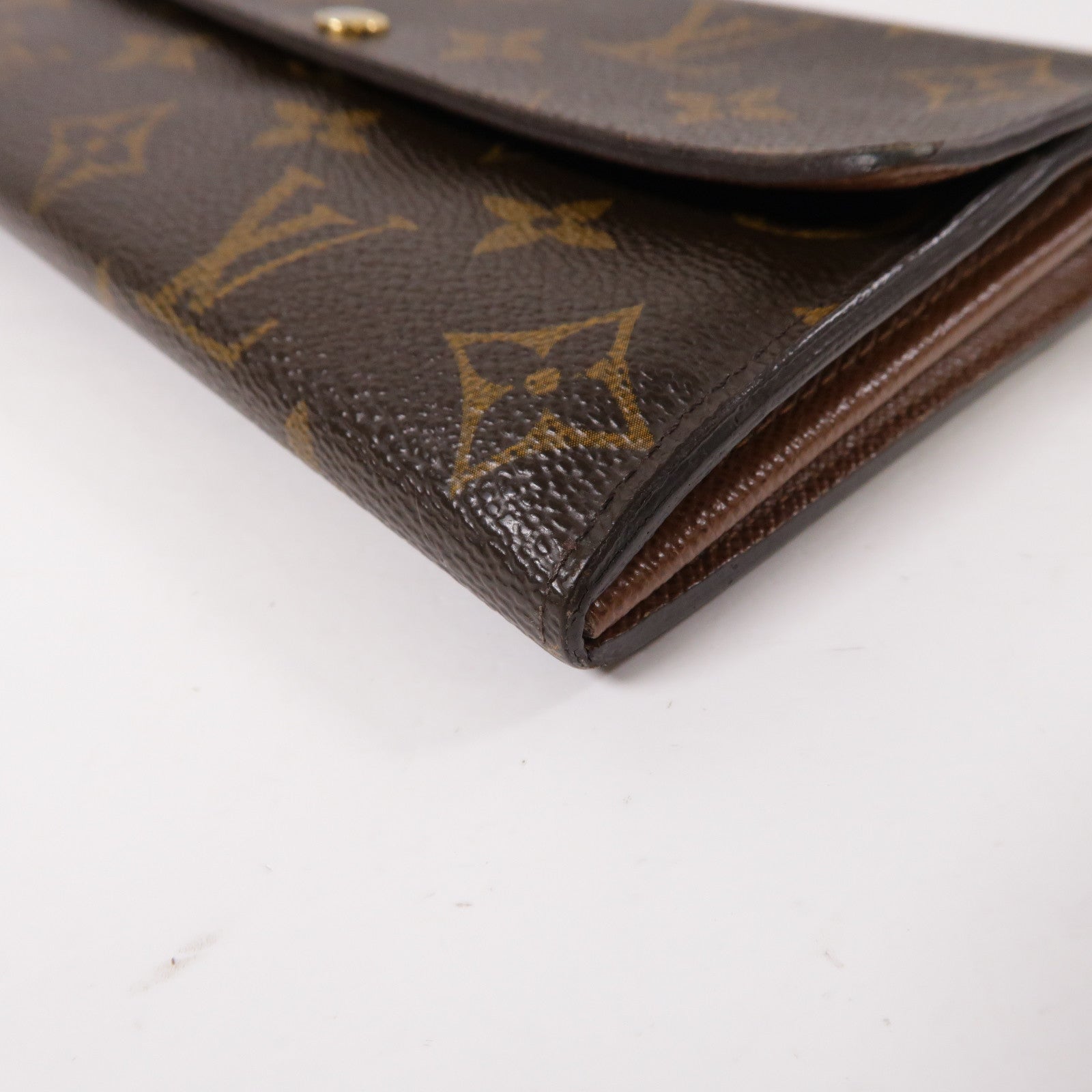 LOUIS VUITTON Monogram Long Wallet金扣長錢包啡色