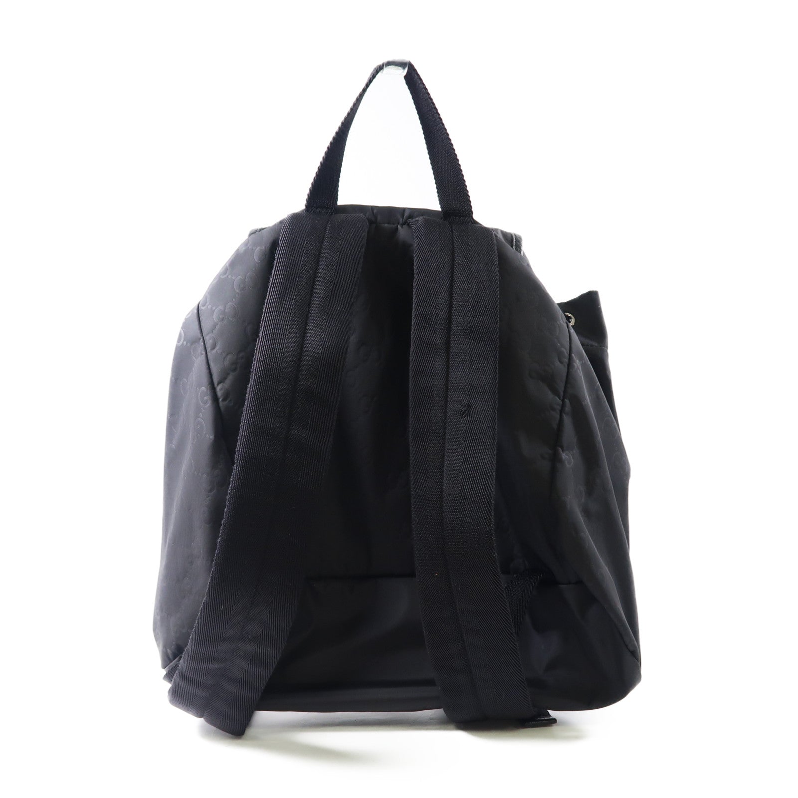 GUCCI 尼龍Backpack銀扣背包黑色