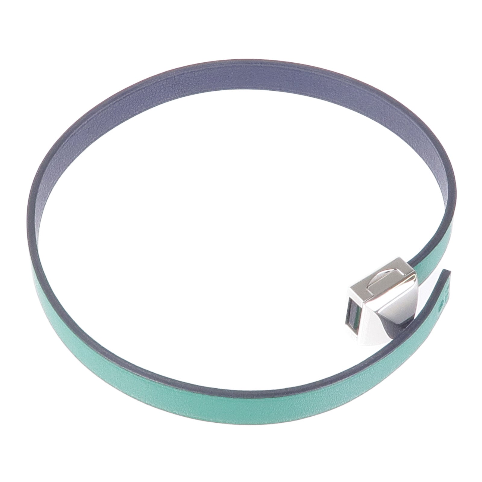 HERMES 【激減優惠】Swift皮革Medor Infini Double Tour Bracelet銀扣手鐲