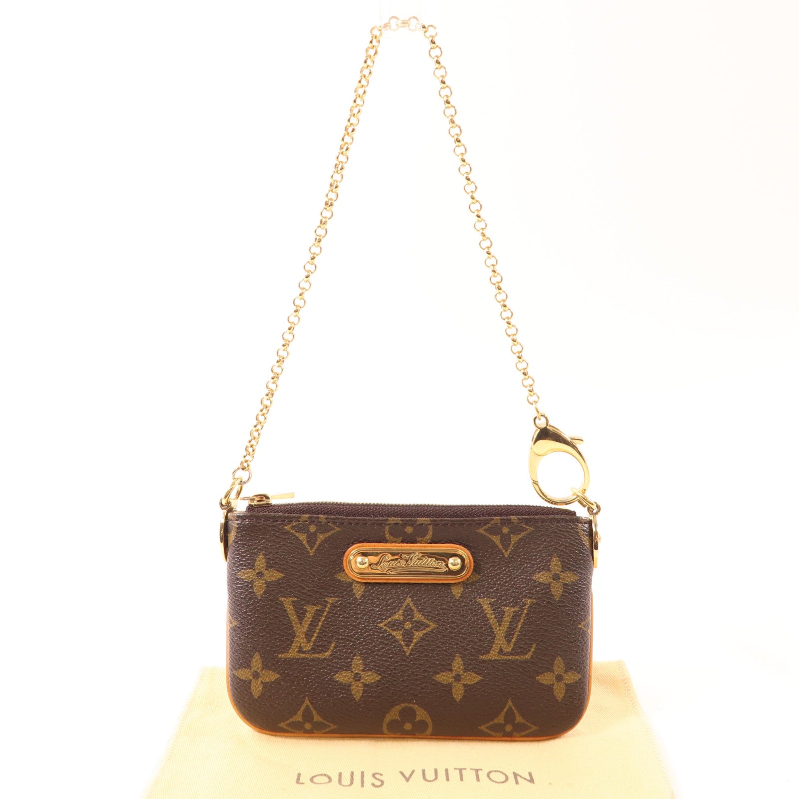 LOUIS VUITTON Monogram Pochette Milla PM金扣手挽袋