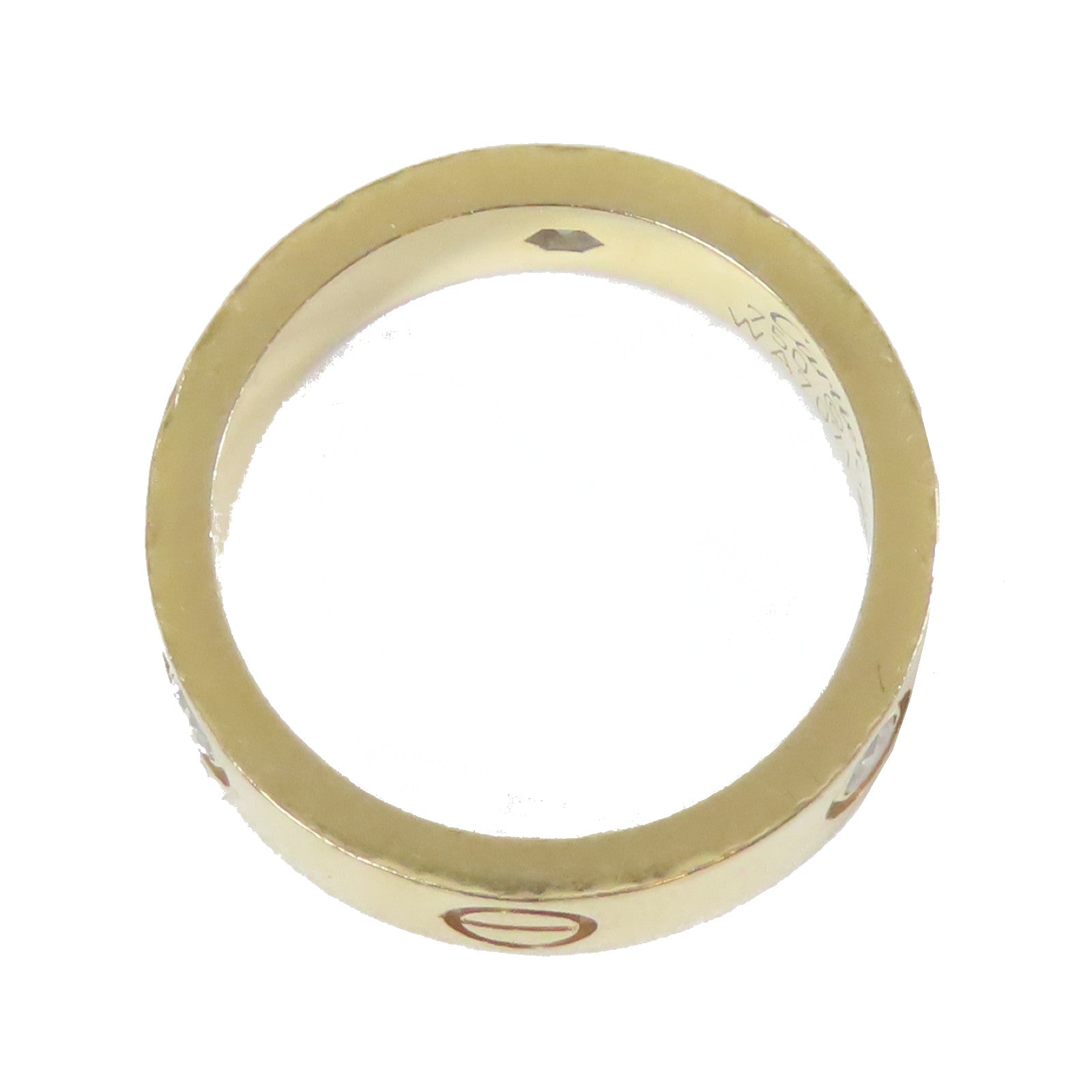 CARTIER 【激減優惠】18K黃金Love Ring 3 Diamond戒指金色US#7