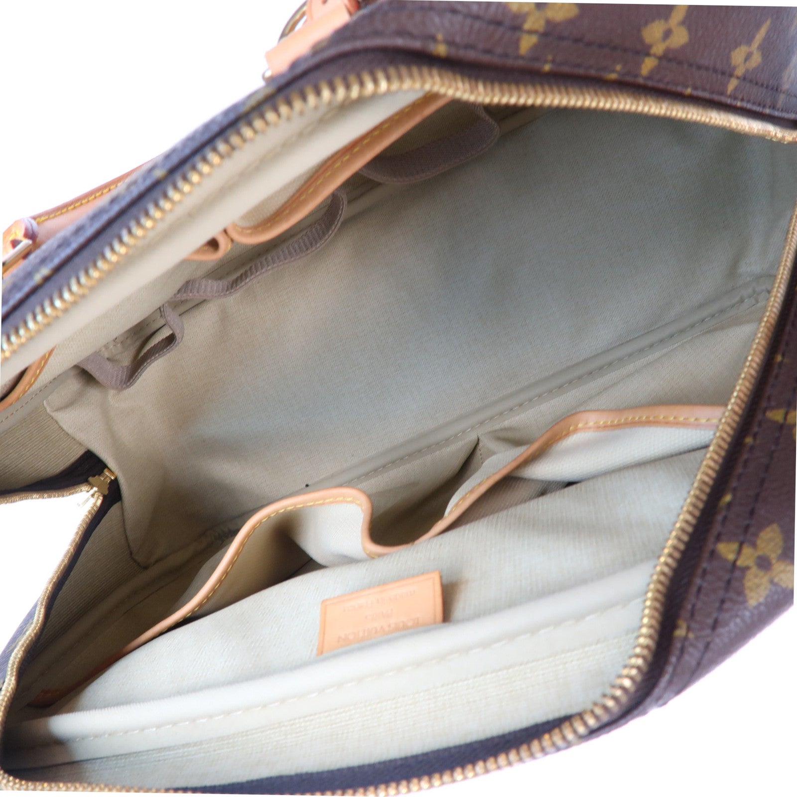 LOUIS VUITTON Monogram Deauville金扣手挽袋啡色