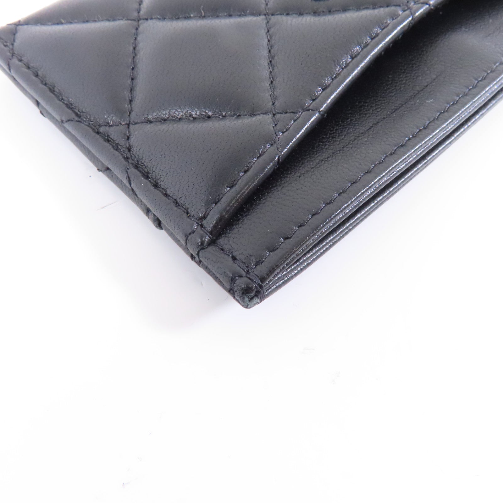 CHANEL 菱格羊皮皮革Card Case卡片套黑色