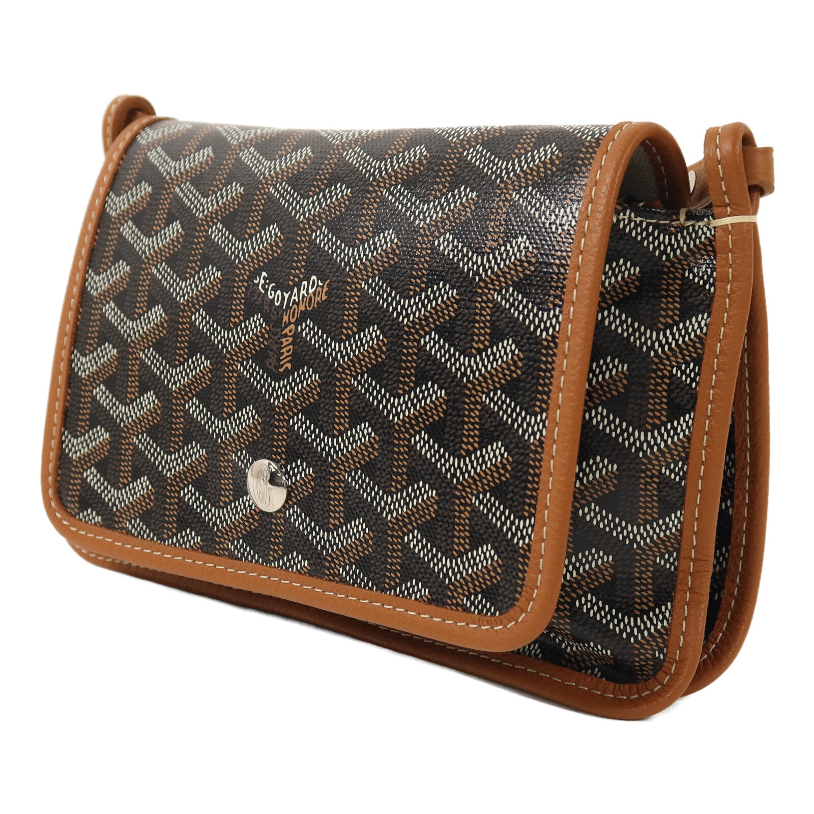 GOYARD 塗層帆布Plumet Pocket Wallet銀扣肩背袋