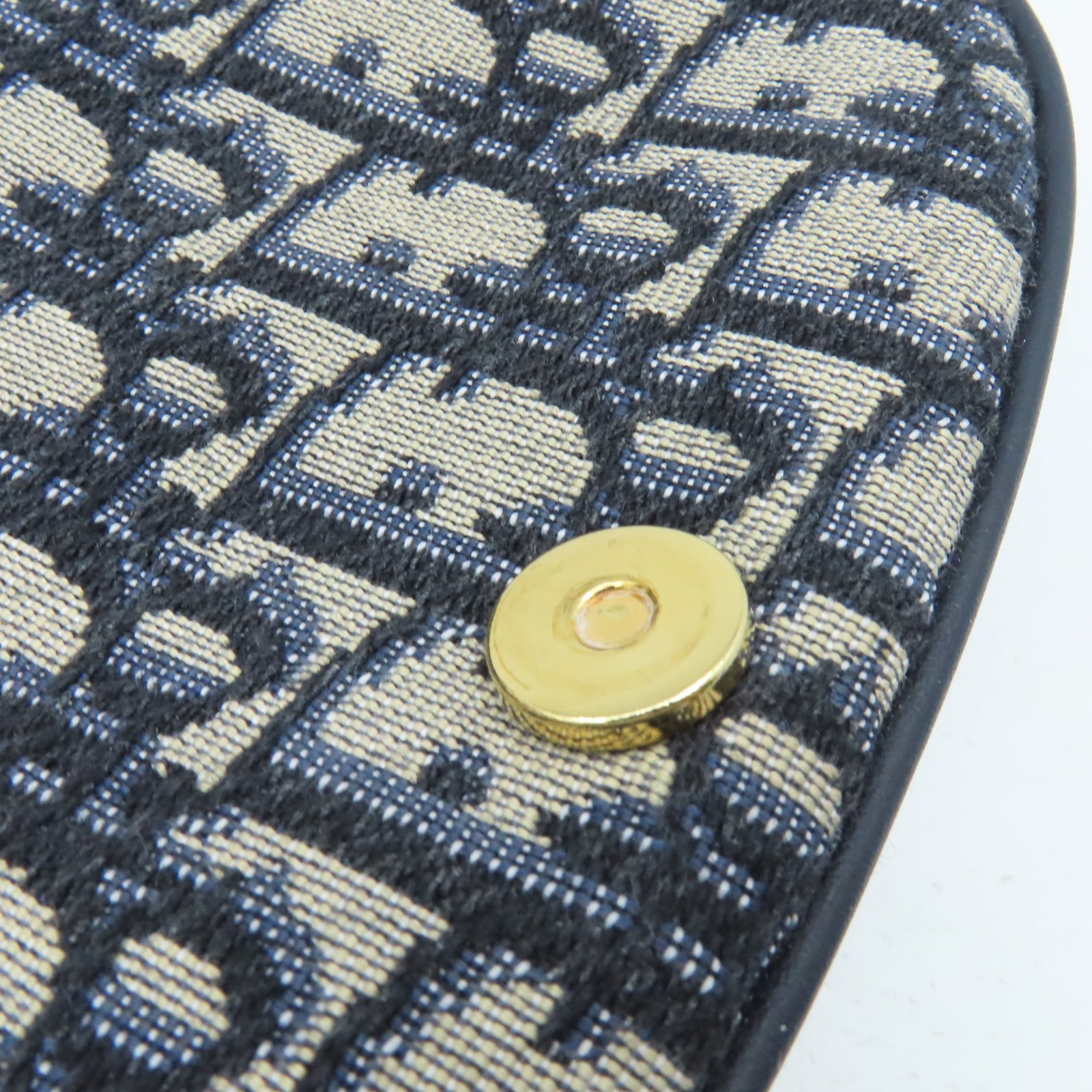 Dior 帆布Bobby Small Chain Shoulder Bag金扣鏈帶肩背袋寶藍色