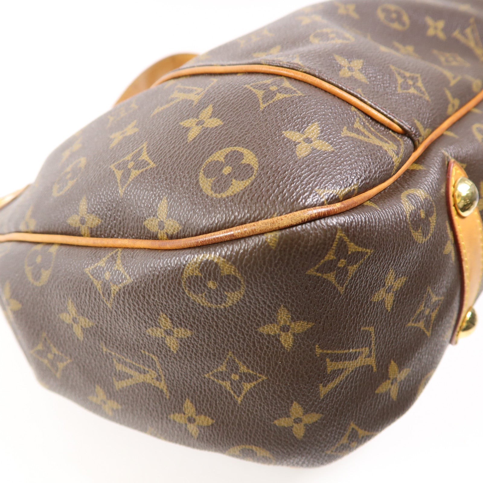 LOUIS VUITTON Monogram Galliera PM金扣肩背袋棕色