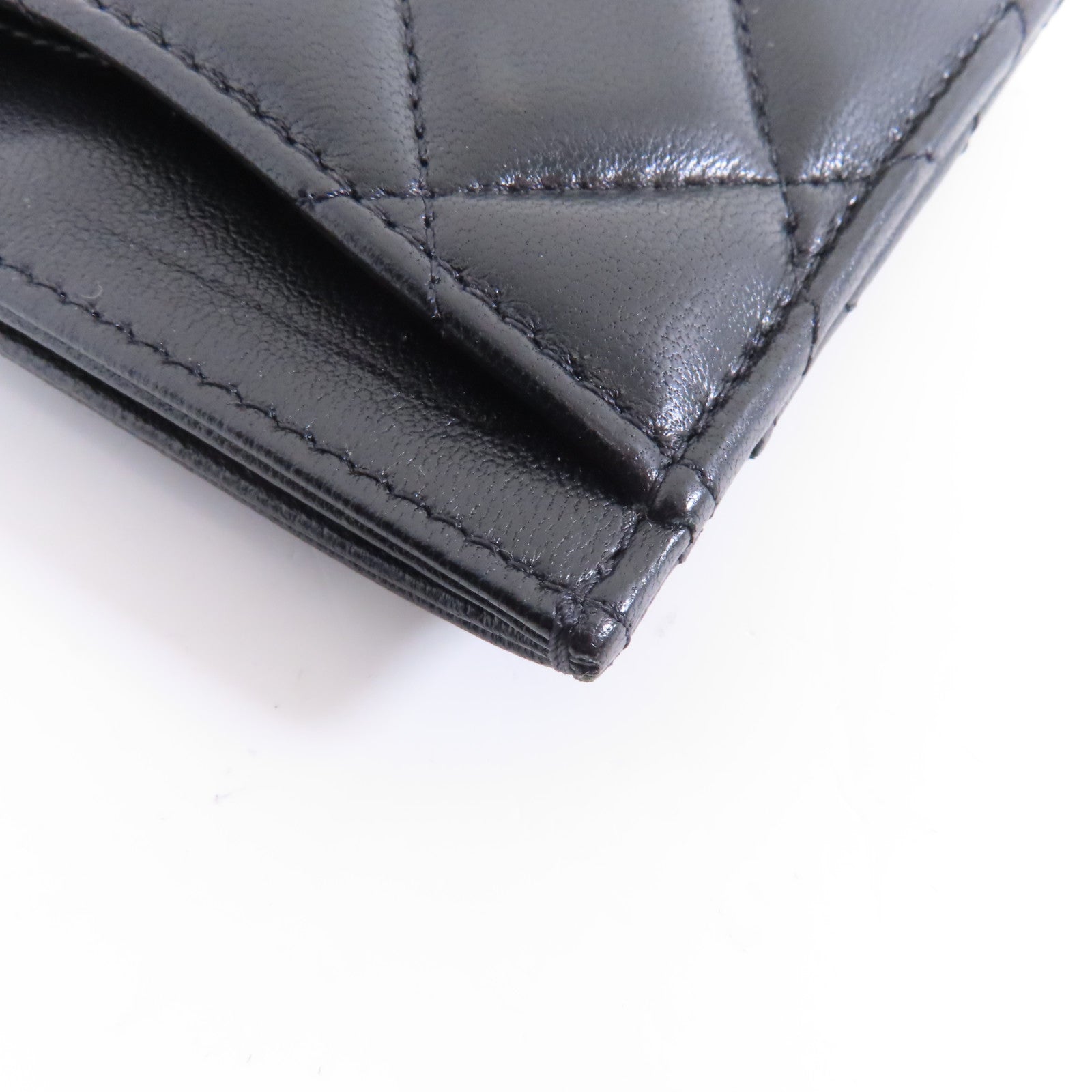 CHANEL 菱格羊皮皮革Card Case卡片套黑色