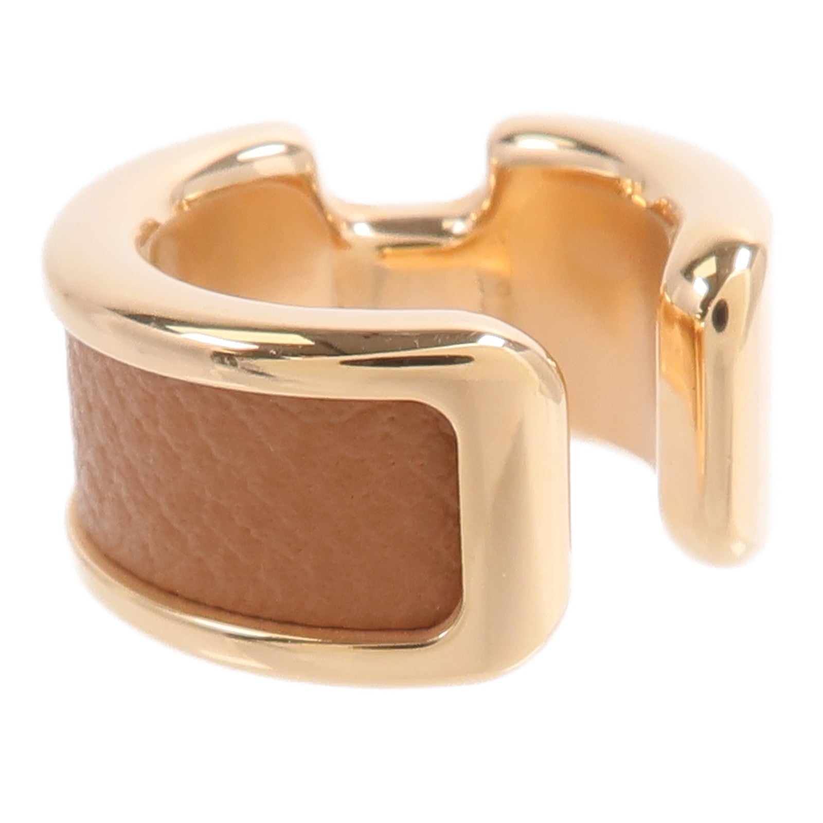HERMES Metal/Madame皮革Olympe Ear Cuff耳環Gold