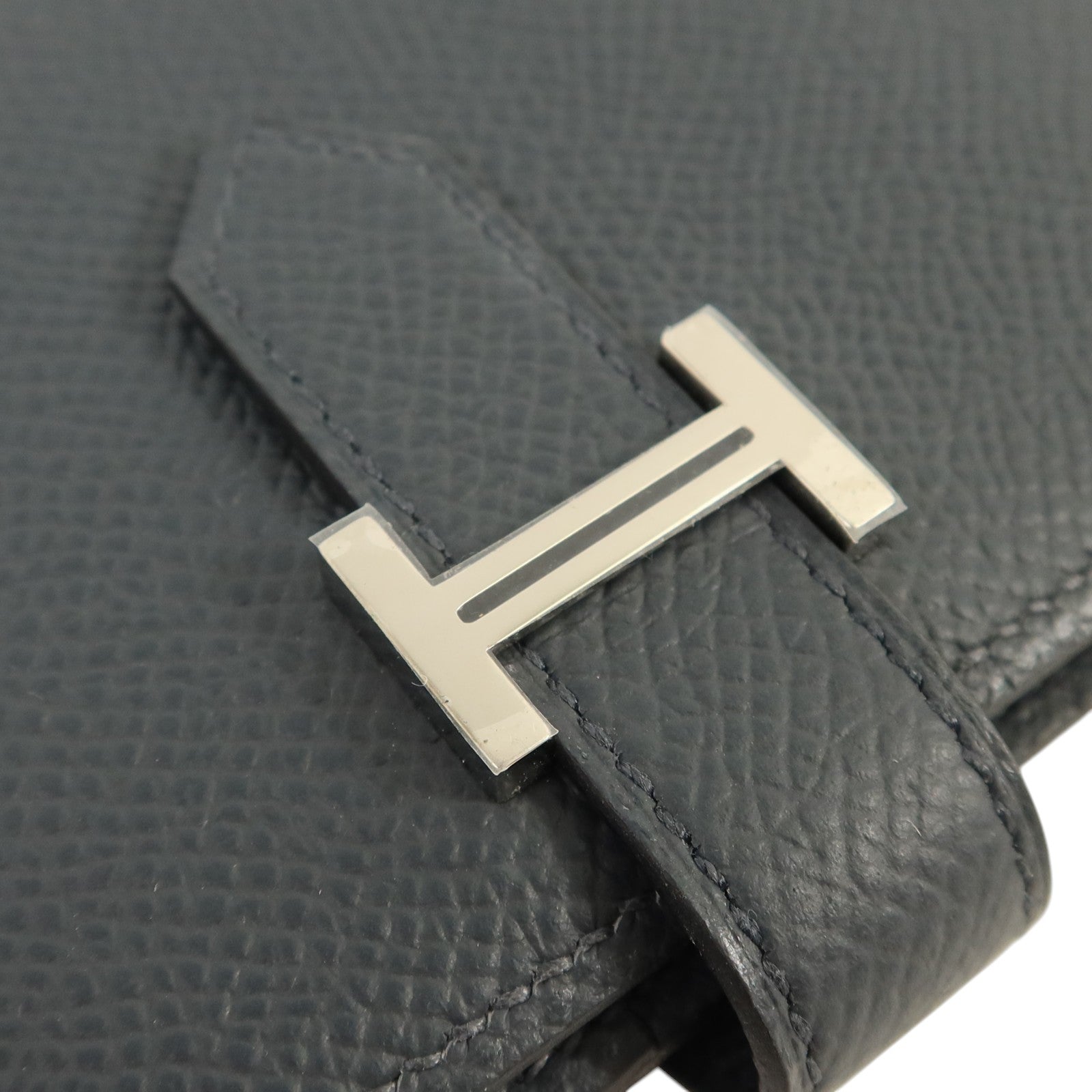 HERMES Epsom皮革Bearn Wallet銀扣錢包Grie Misty