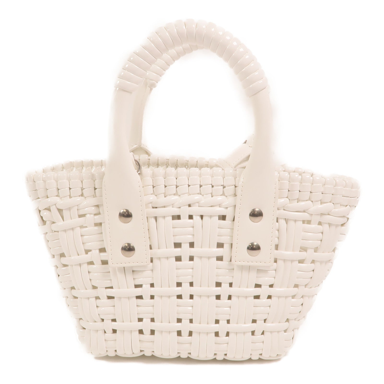 BALENCIAGA 漆皮皮革Tote Bag銀扣手挽肩背兩用袋