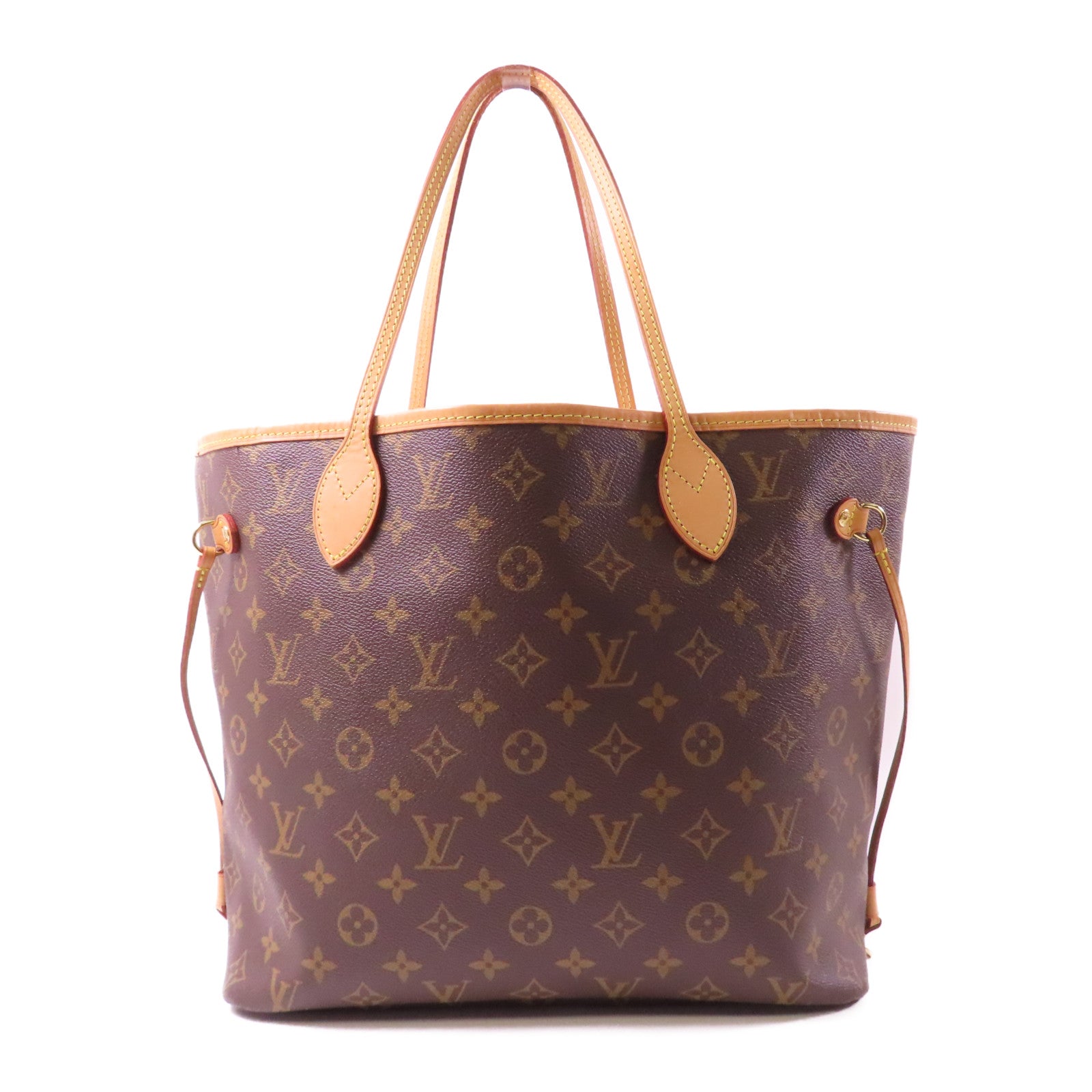 LOUIS VUITTON Monogram Neverfull MM金扣肩背袋啡色