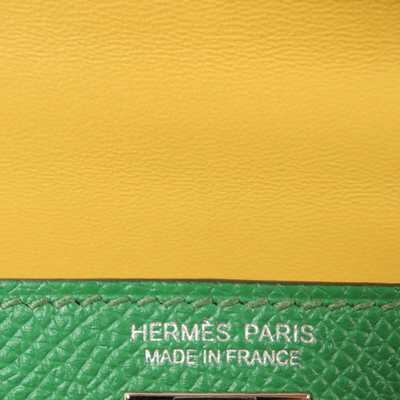 HERMES Epsom皮革Mini Kelly II手挽肩背兩用袋Cactus/PailleCactus/Paille